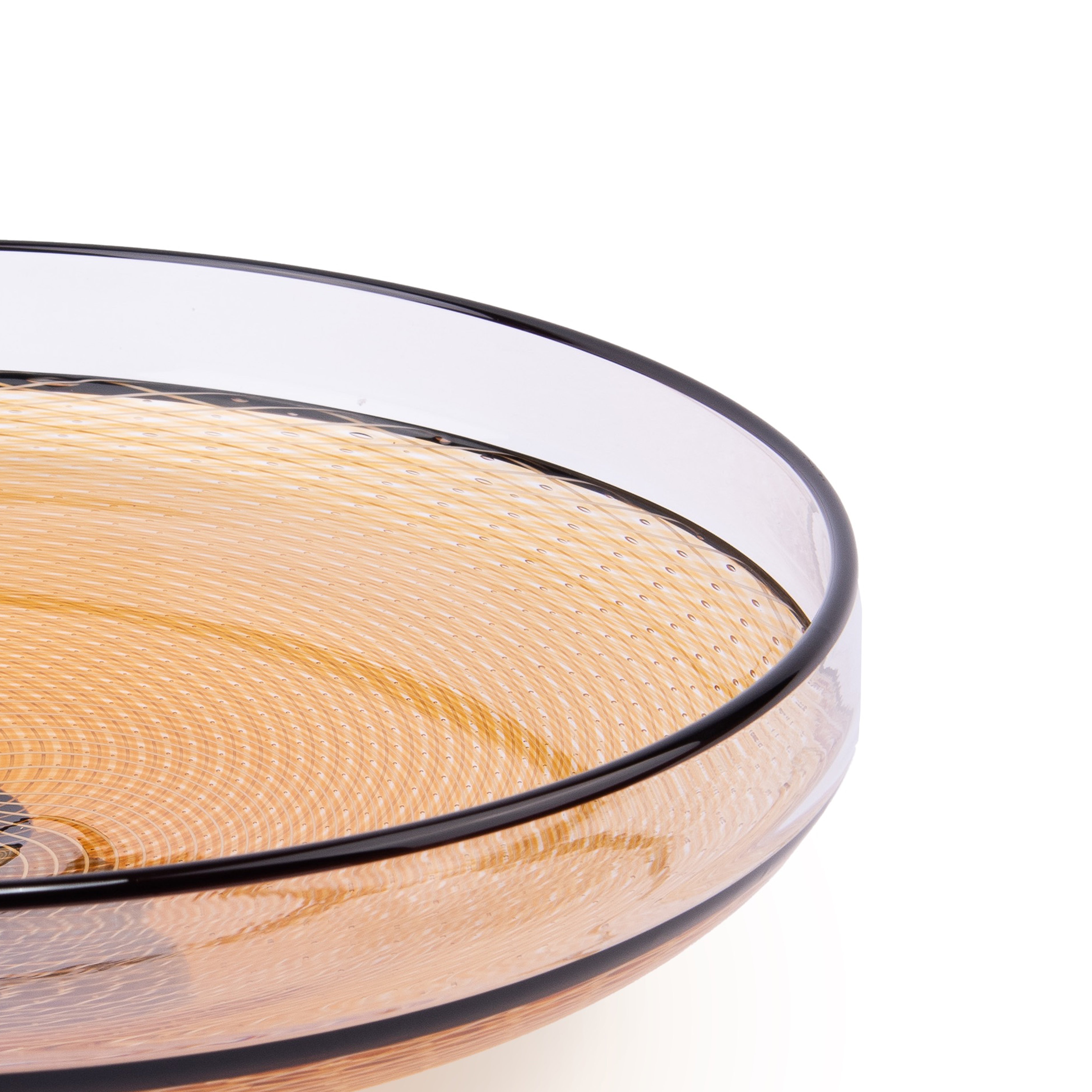 Kenny Pieper Glass. Reticello Crystal Decorative Plate. Large Size