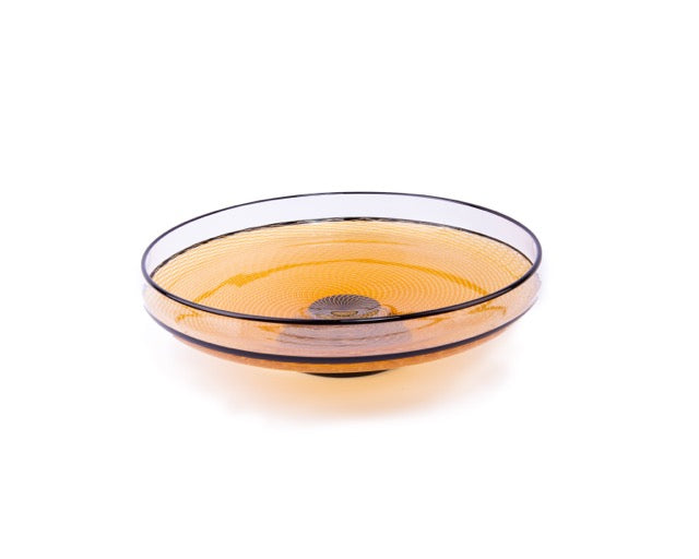 Kenny Pieper Glass. Reticello Crystal Decorative Plate. Large Size