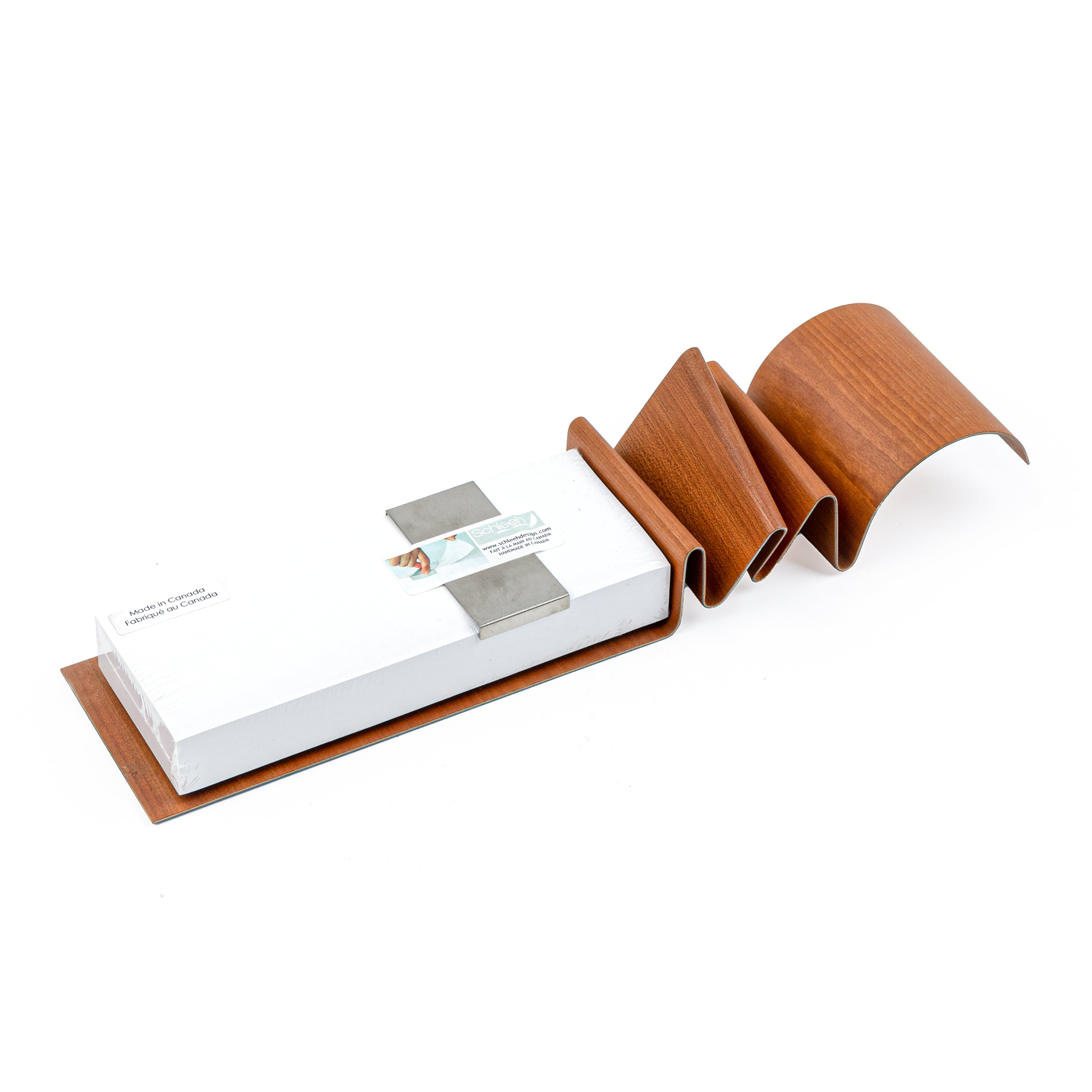 Schleeh Design. Dark Wood Design Note Paper Holder. Large Size
