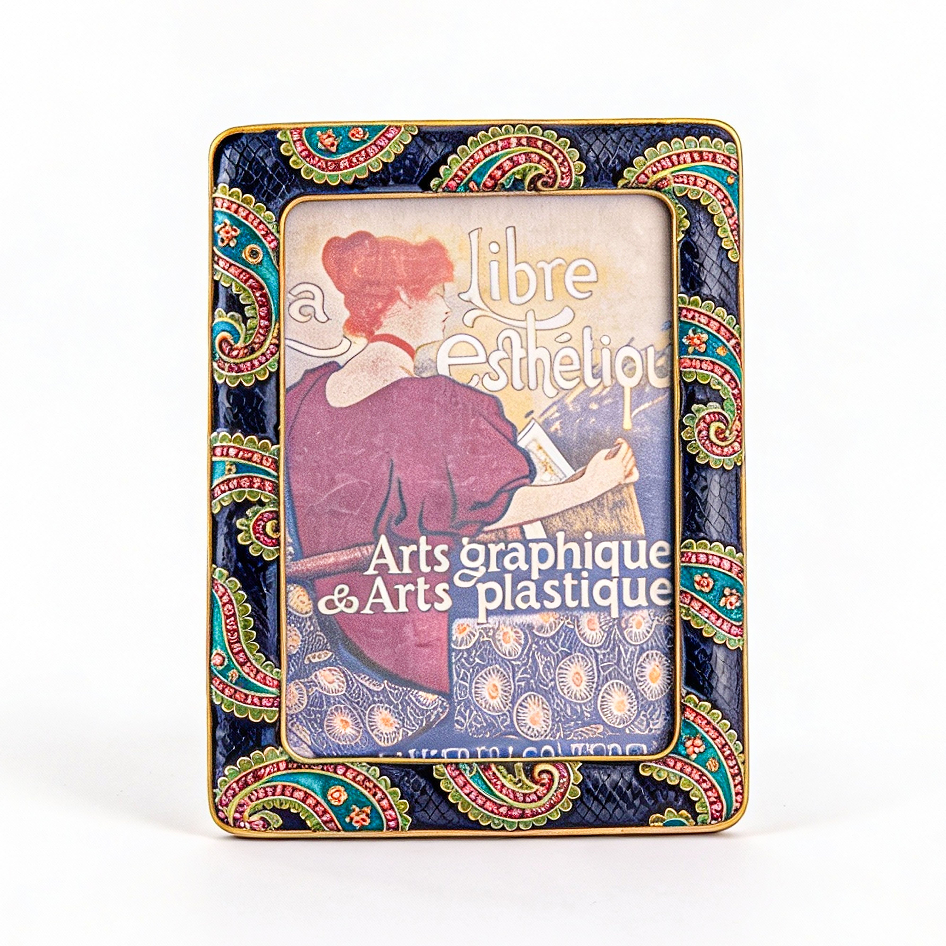 Silverado. Studded Picture Frame in Snake Pattern. Small Size