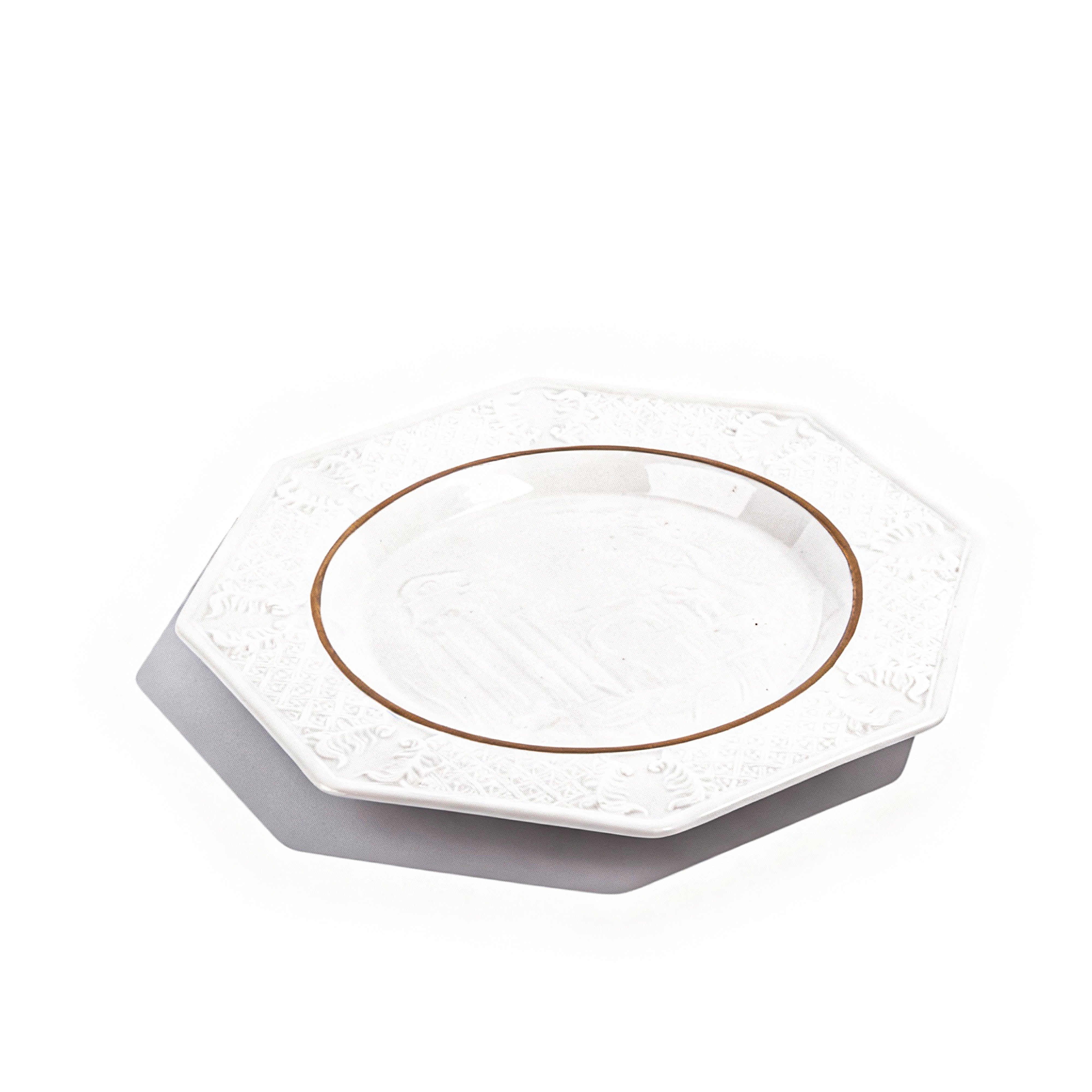 Villari. Octagonal Shaped Decorative Plate. Medium Size