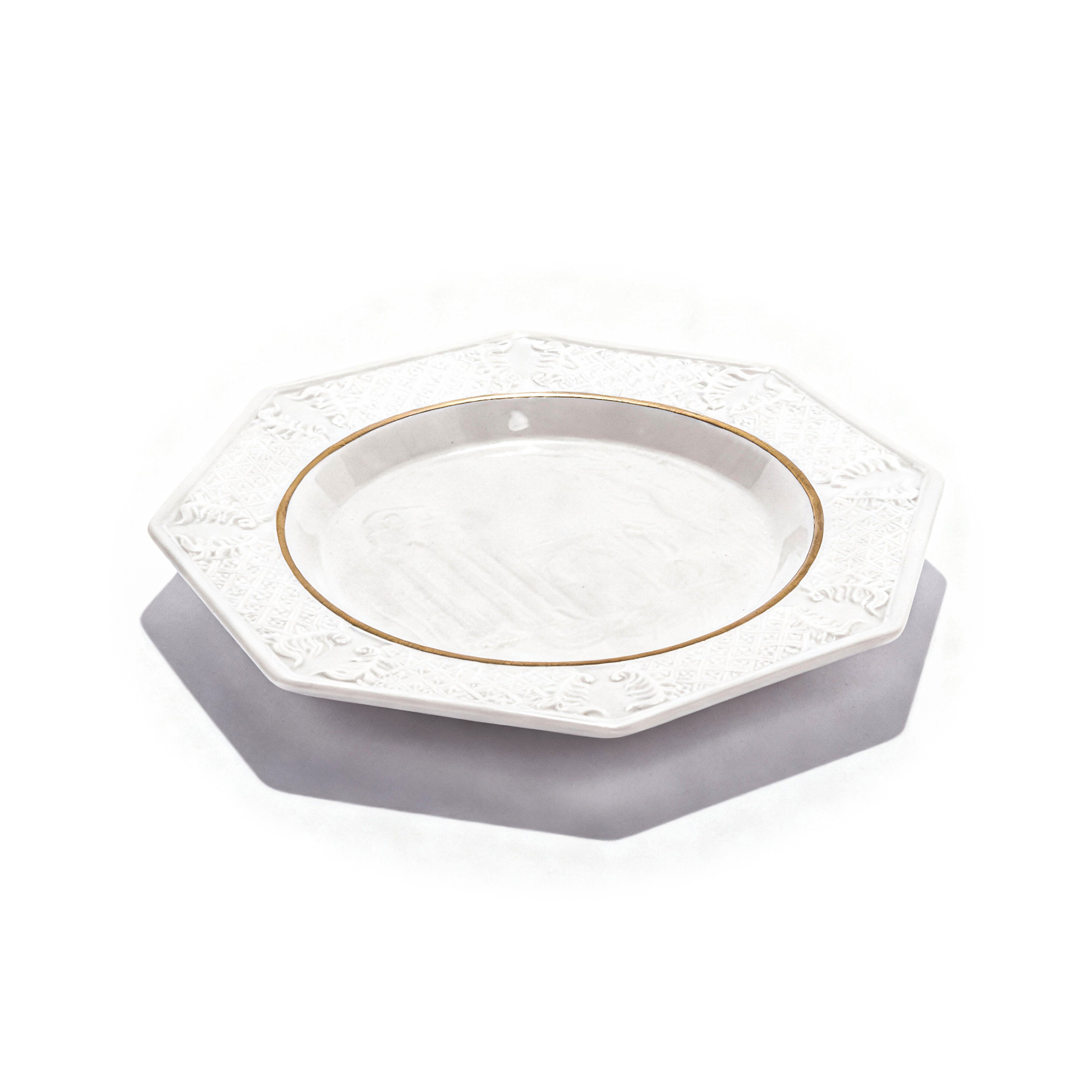 Villari. Octagonal Shaped Decorative Plate. Medium Size