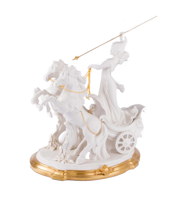 Villari. Greek Lady "Diana The Huntress" Porcelain Sculpture. Large Size