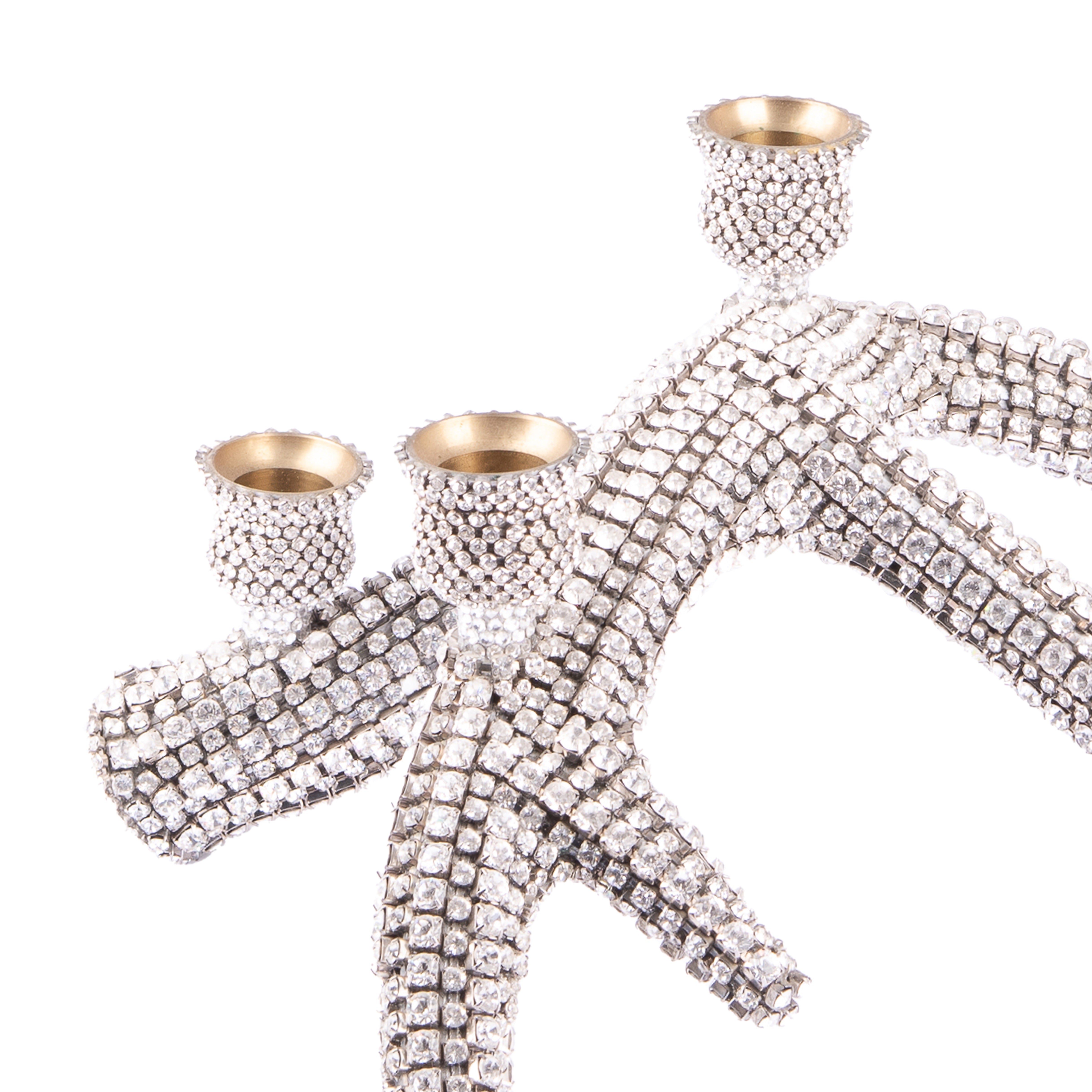 B.B Simon. 3 Candles Holder Studded with Swarovski