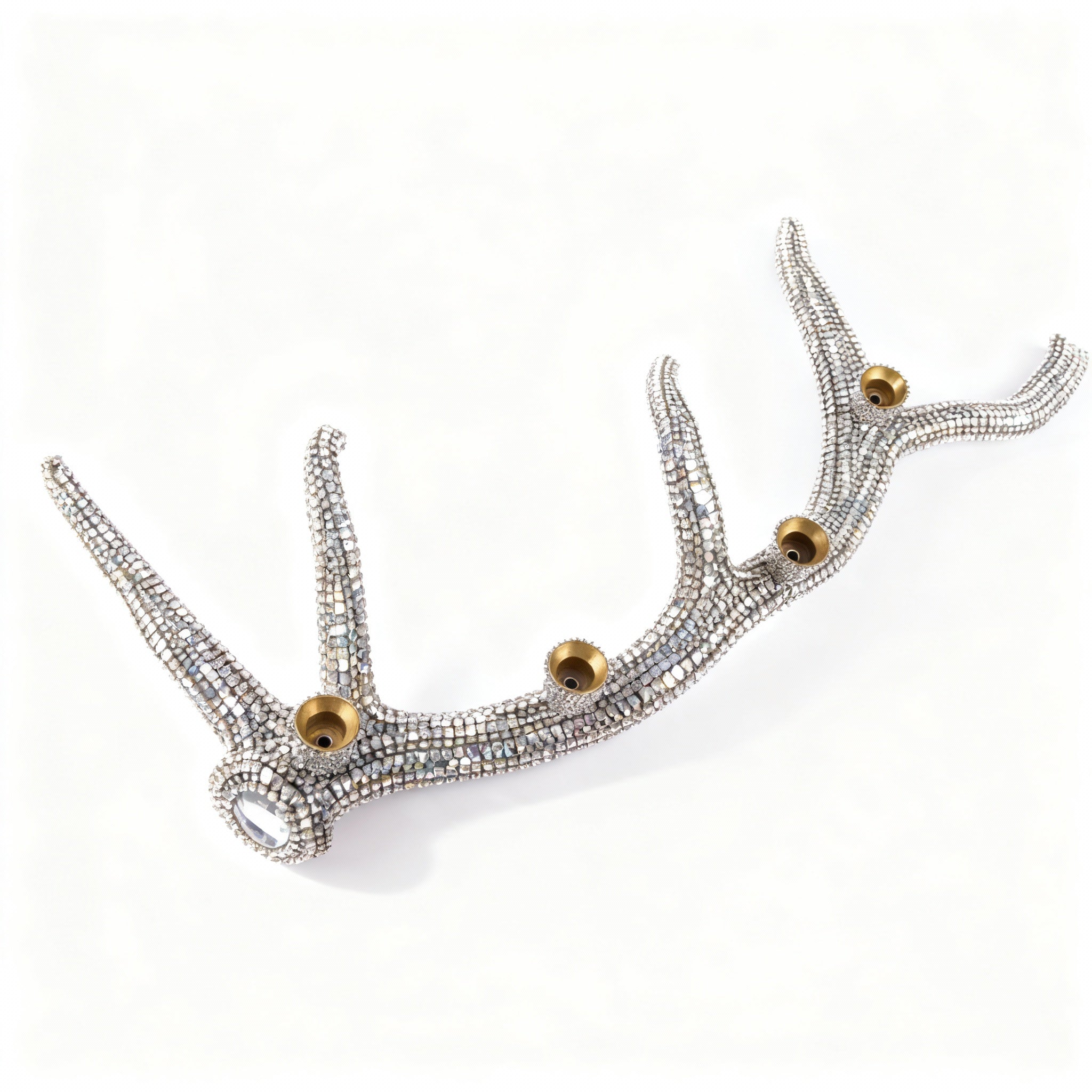 B.B Simon. 4 Candles Holder Studded with Swarovski