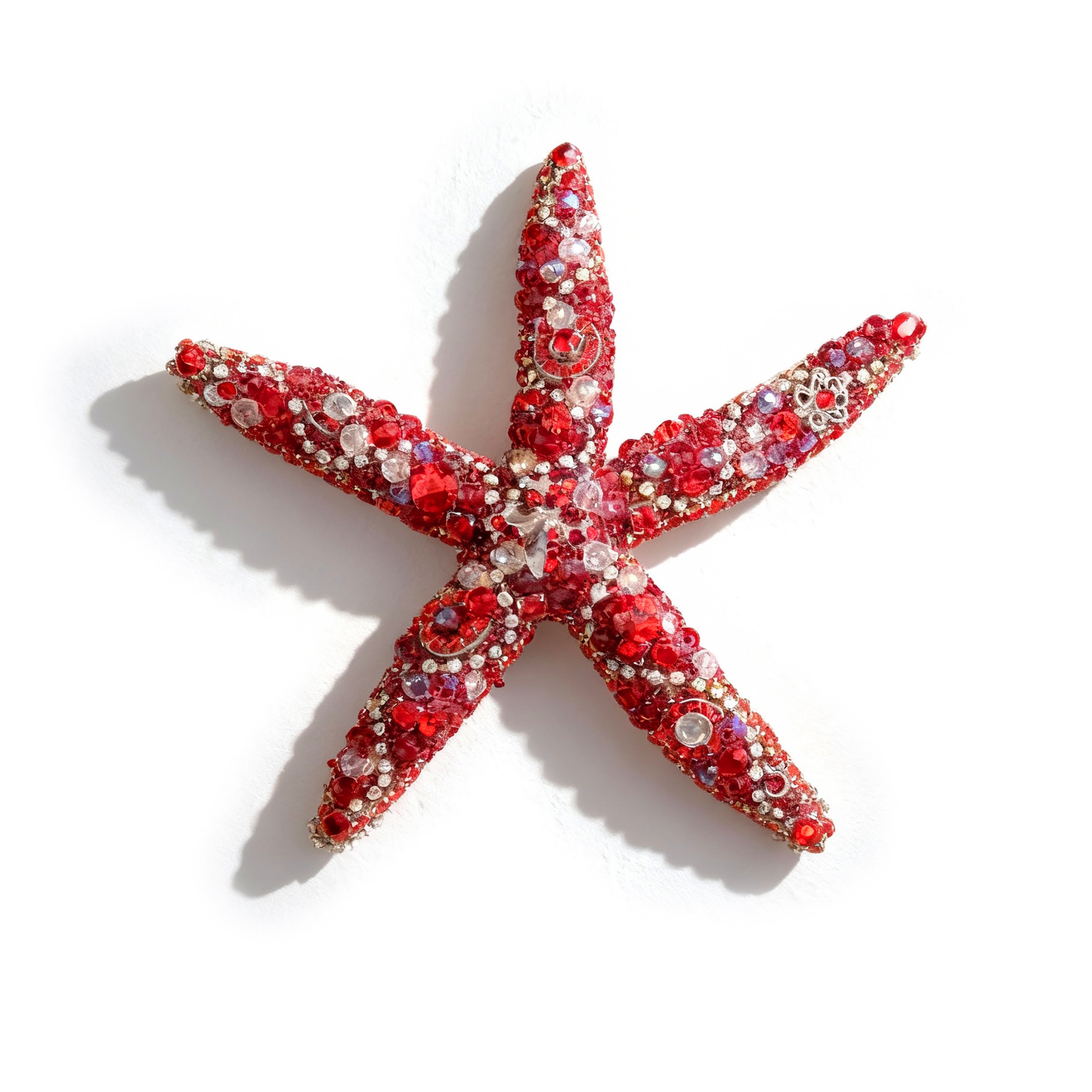 B.B Simon. Starfish Figurine Studded with Crystals. Small Size