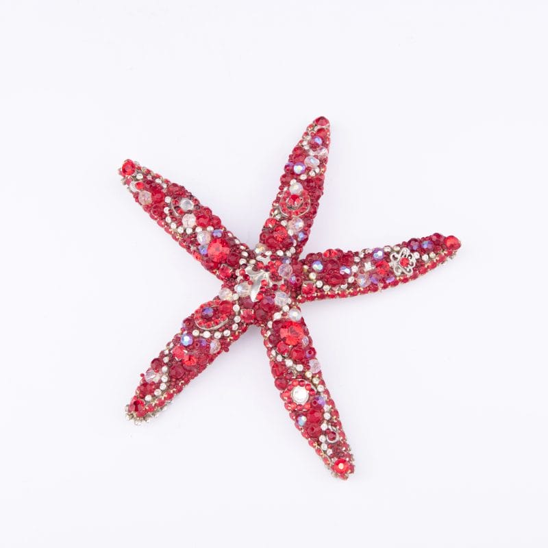 B.B Simon. Starfish Figurine Studded with Crystals. Small Size
