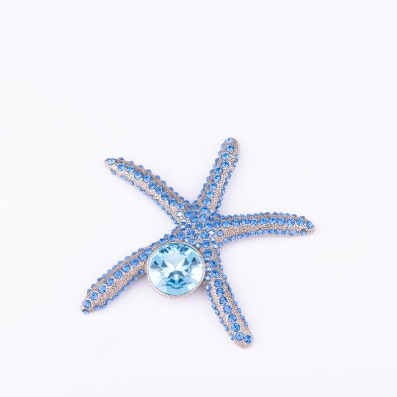 B.B Simon. Blue Starfish Figurine Studded with Crystals & Sapphire Stone.