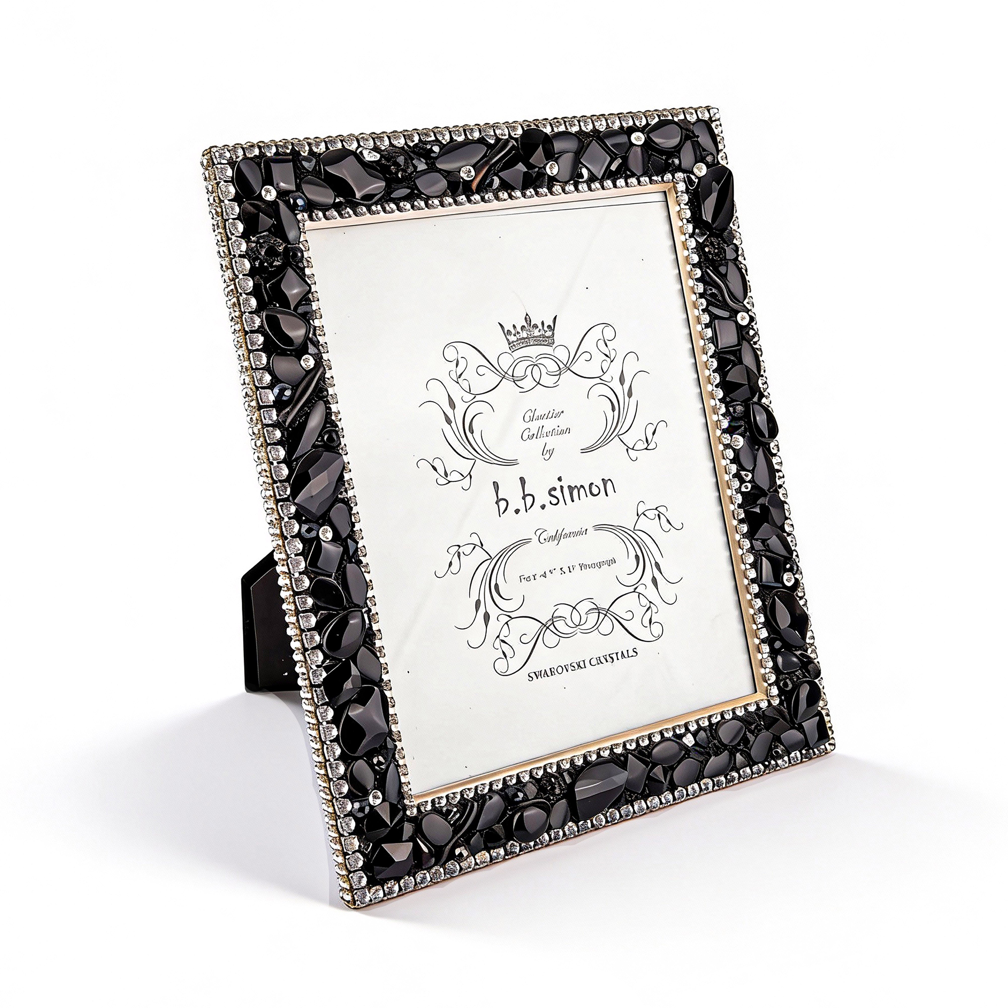 B.B Simon. Picture Frame Studded with Swarovski Crystals. Large Size