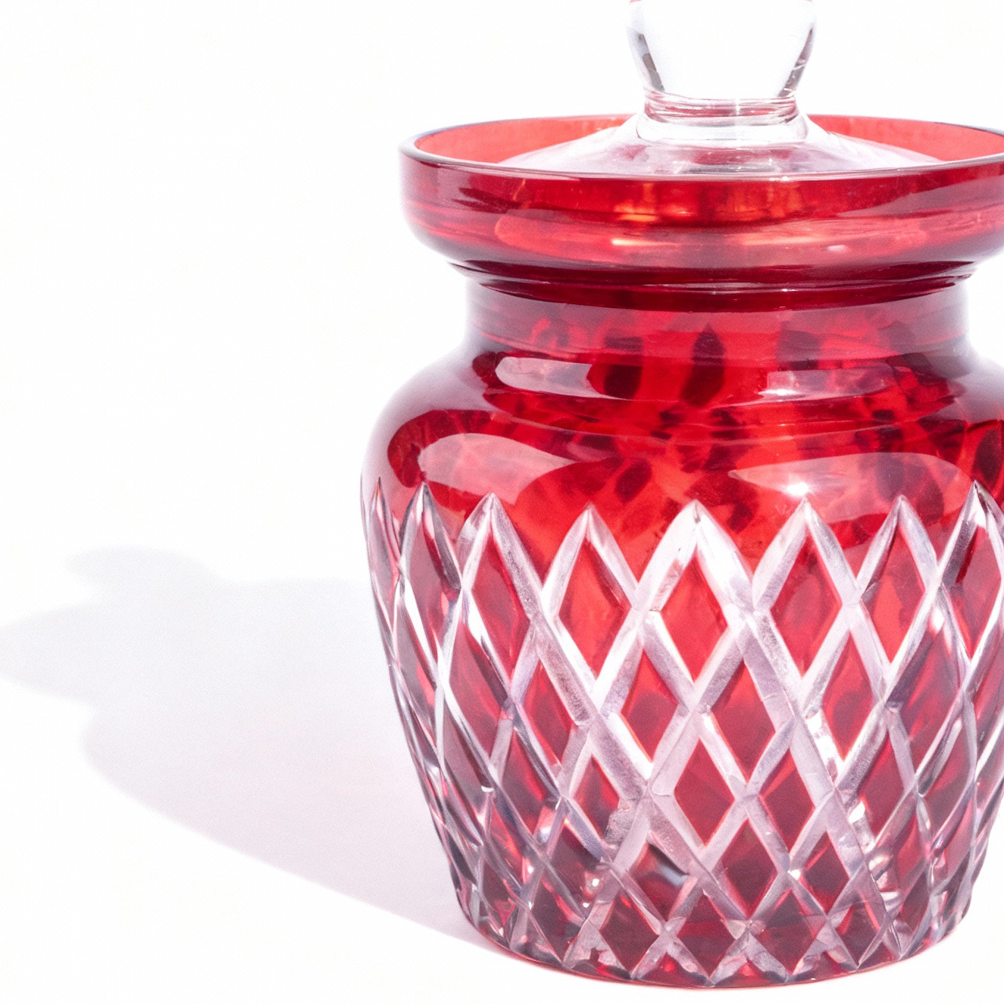 Godinger. Burgundy Crystal Sugar Bowl. Small Size