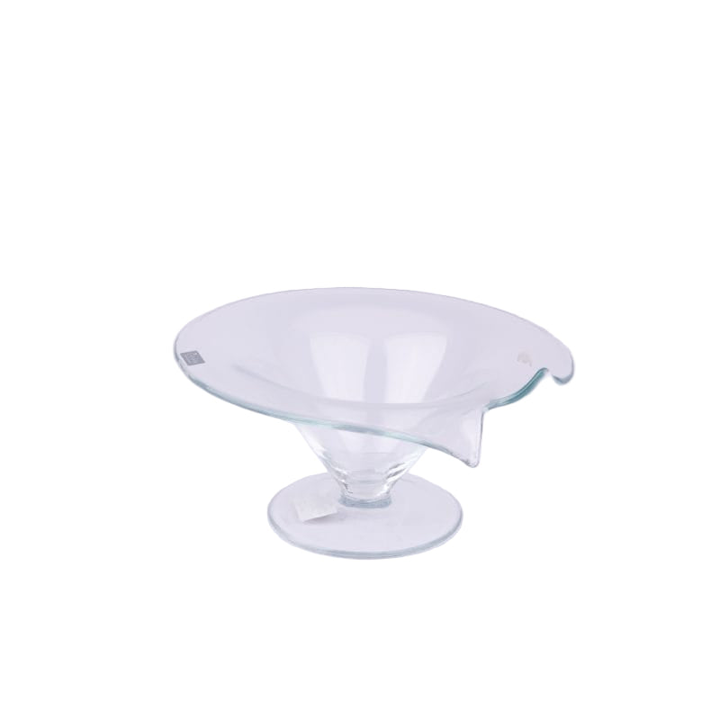 Godinger. Crystal Curving Edge Decorative Bowl. Large Size