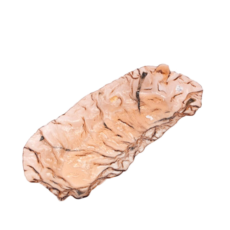 Vetrofuso. Amber Crystal Decorative Plate. Large Size