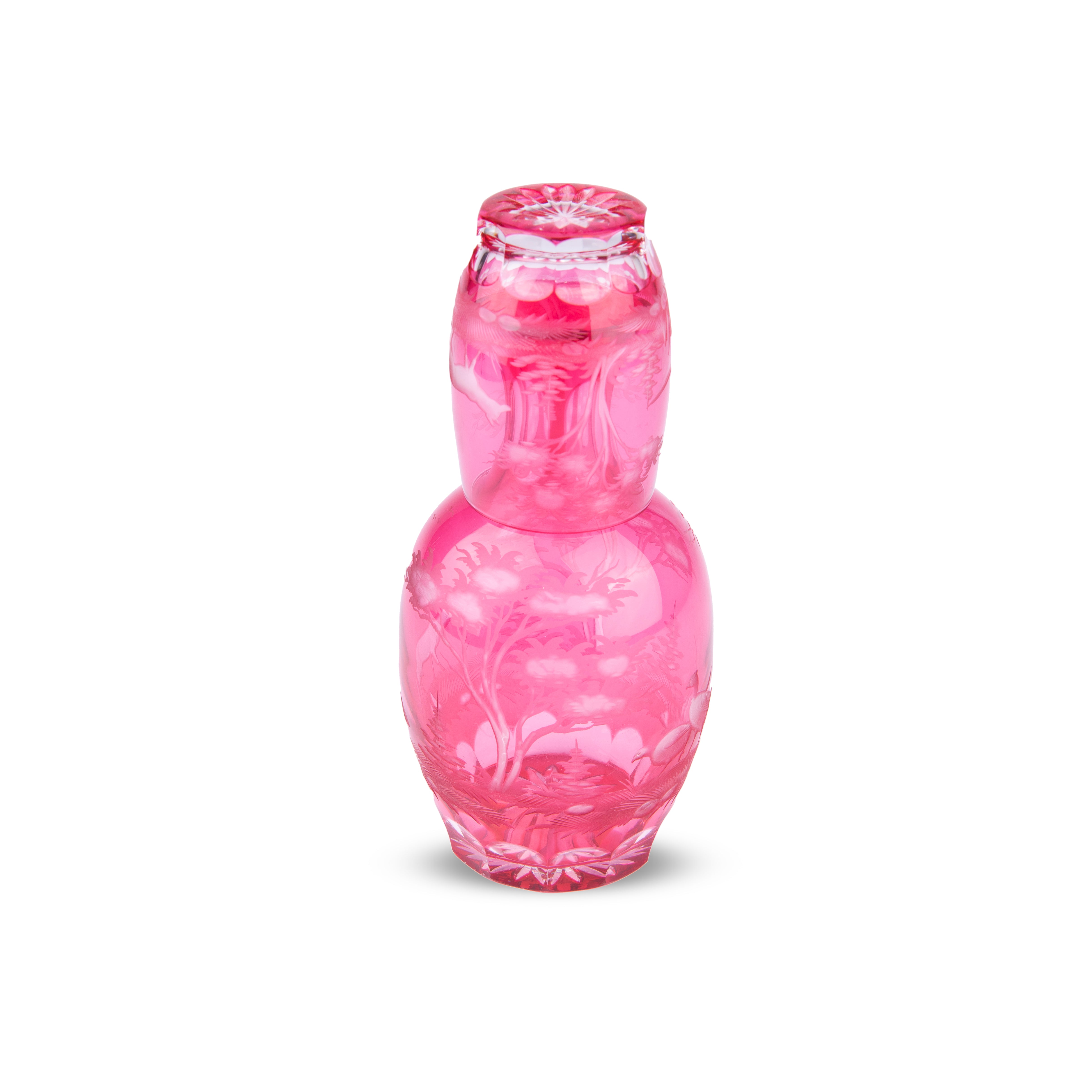 The Rosenthal. A set of Pink Crystal Carafe & Tumbler. 530 ML