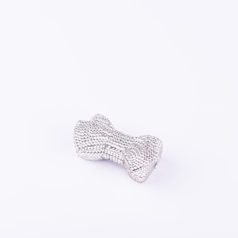 Judith Leiber. Bow-Shaped Box Studded with Clear Swarovski. Small Size