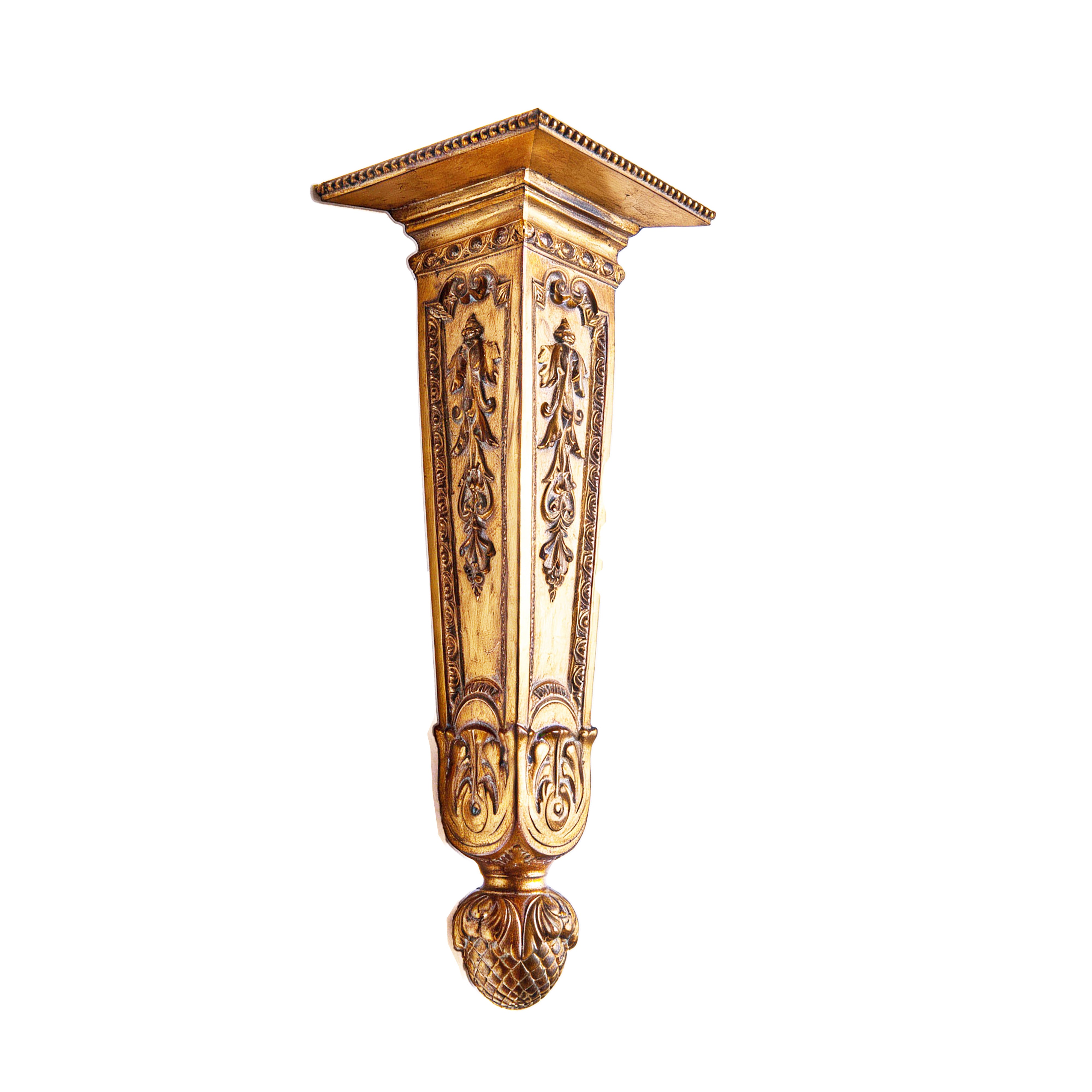 Imperio. Gilded Porcelain Wall Stand in Roman Style. Large Size