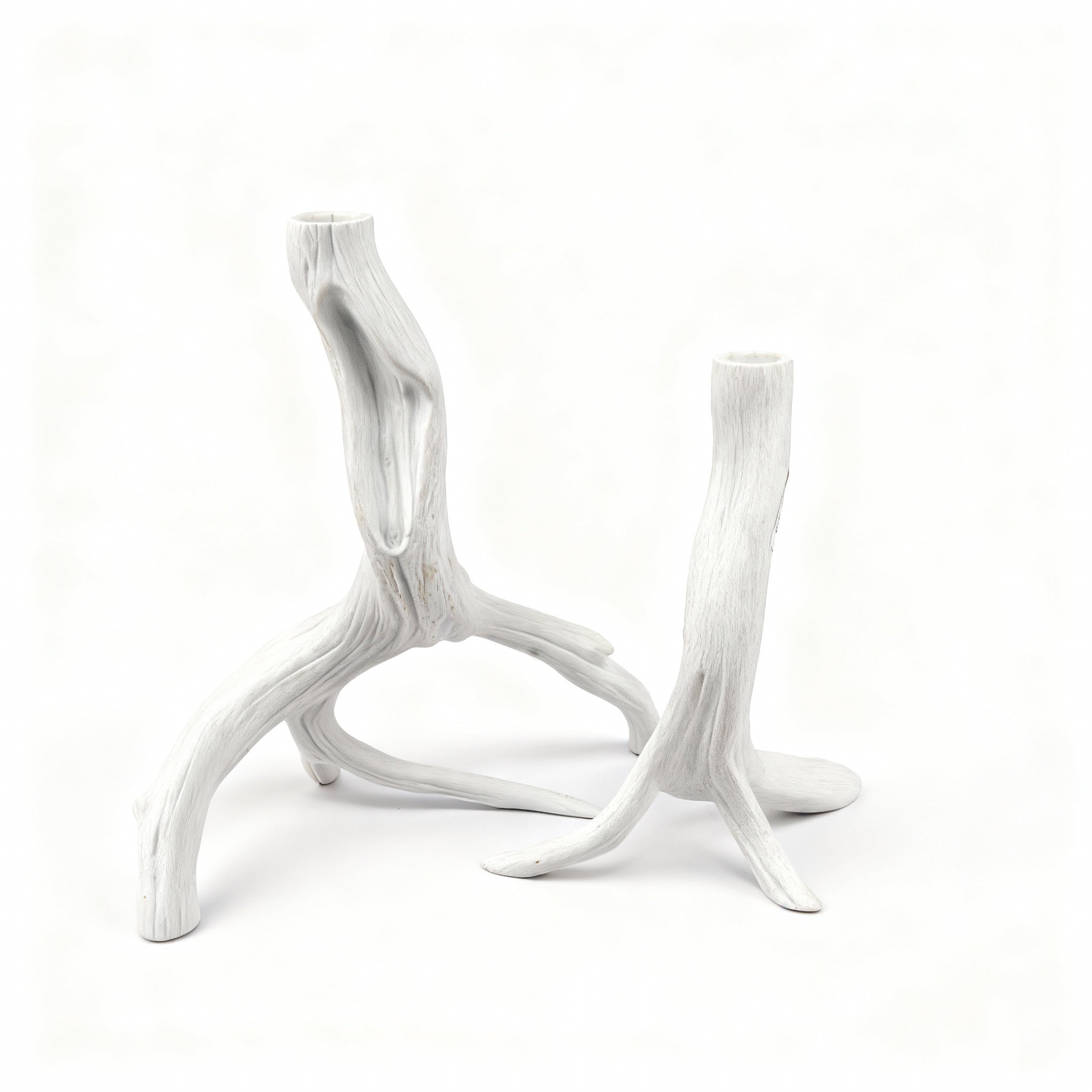 Nymphenburg. A Set of 2 Branch Candlesticks In White Bisque