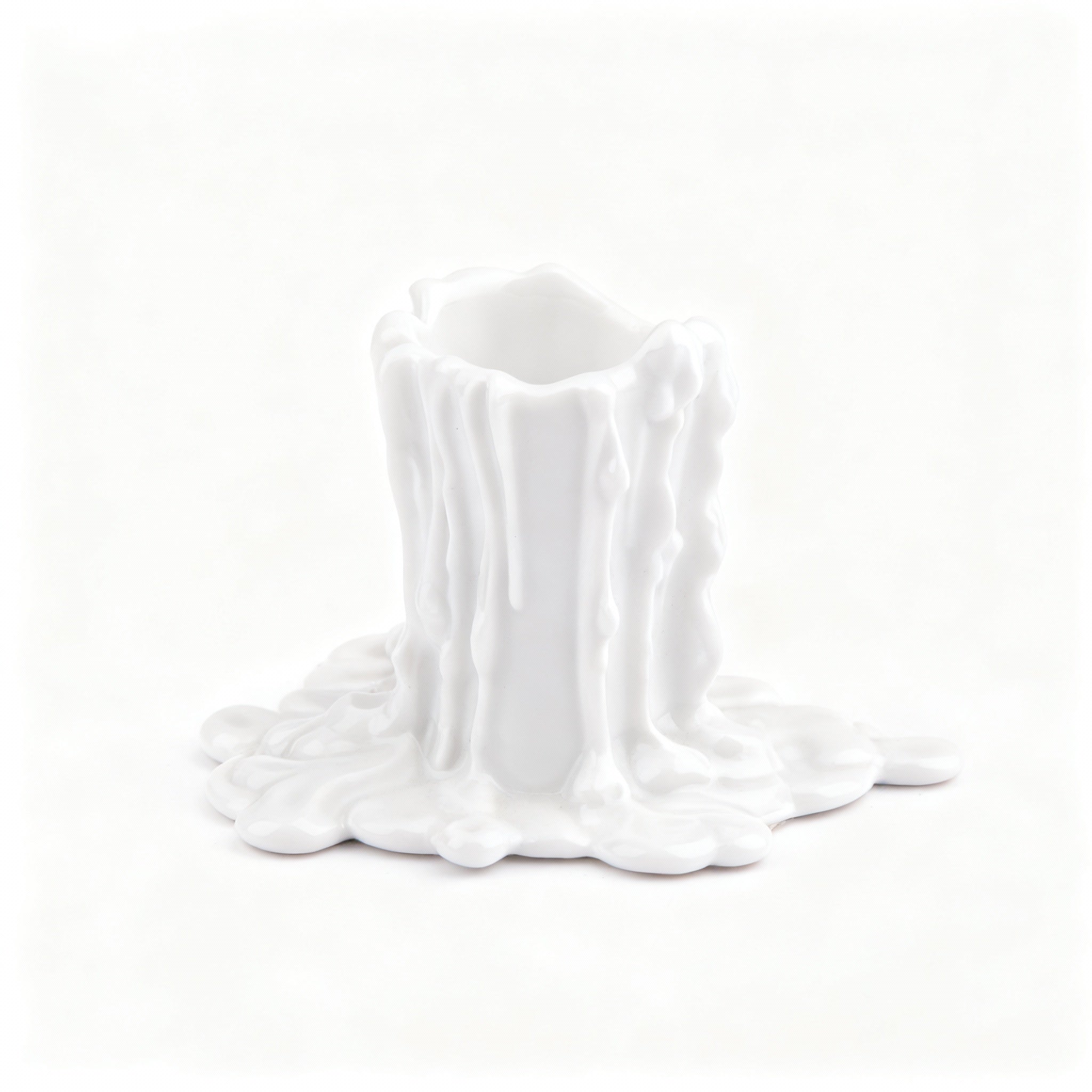 Nymphenburg. Porcelain Candlestick Vesuvius In White Colour.