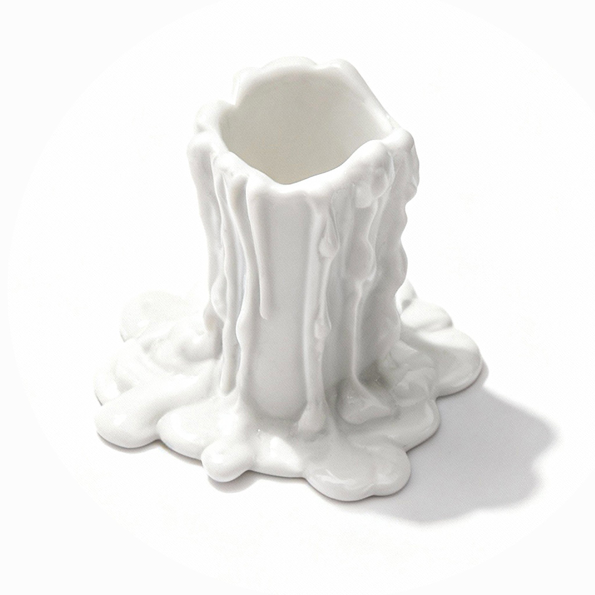 Nymphenburg. Porcelain Candlestick Vesuvius In White Colour.