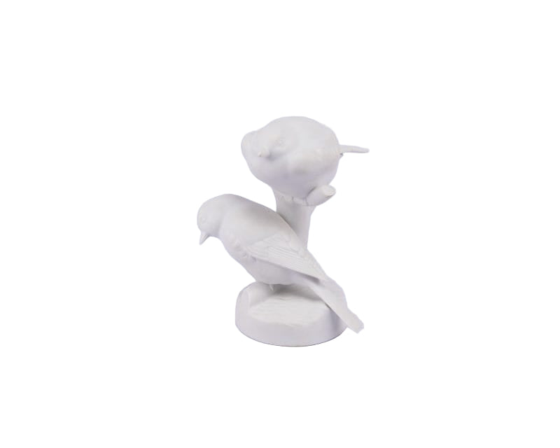 Nymphenburg. Sculpture of Two Titmice Birds in White Bisque. Medium Size
