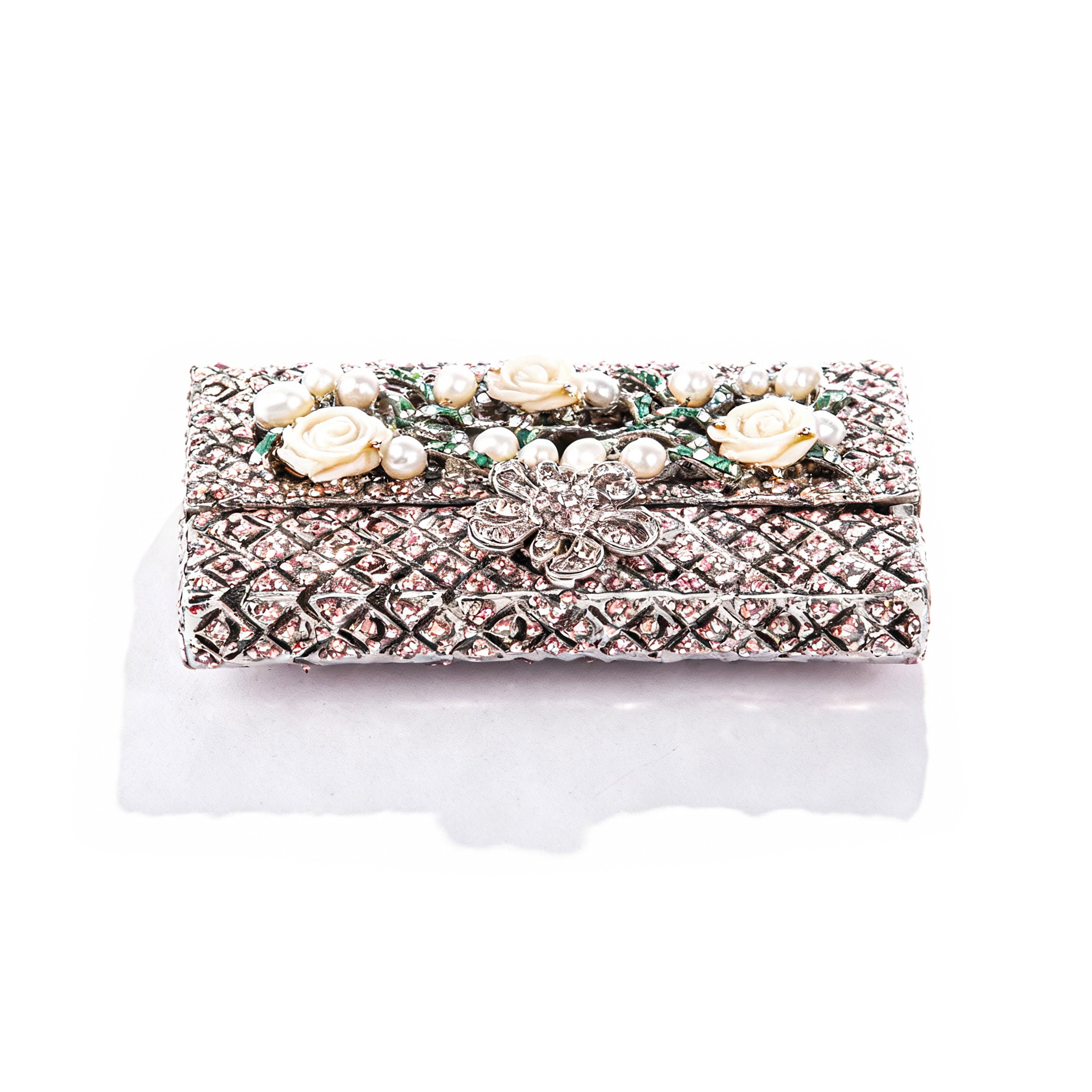 Wetb. Card Hold Studded with Crystals & Pearls. Small Size