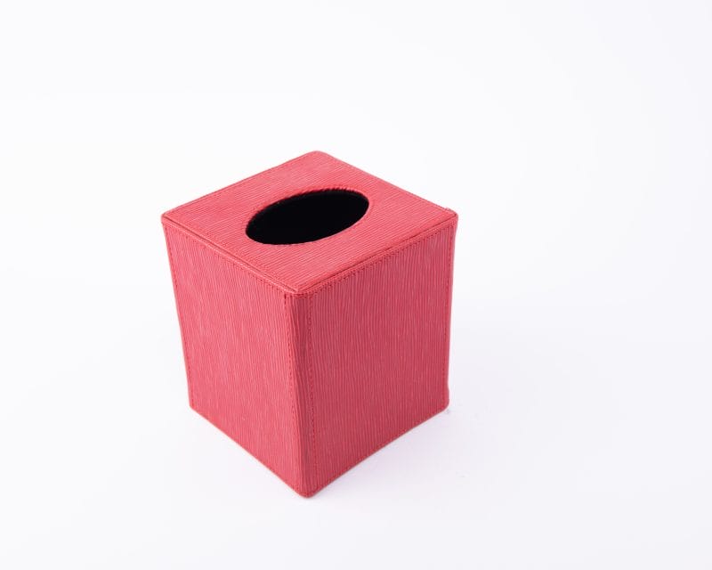 Habitat International. Red Leather Tissue Box. Medium Size