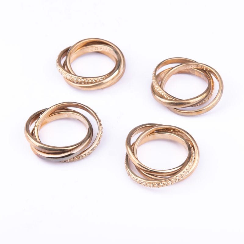 L'Objet. Set of 4 Napkin Rings  Studded with Swarovski