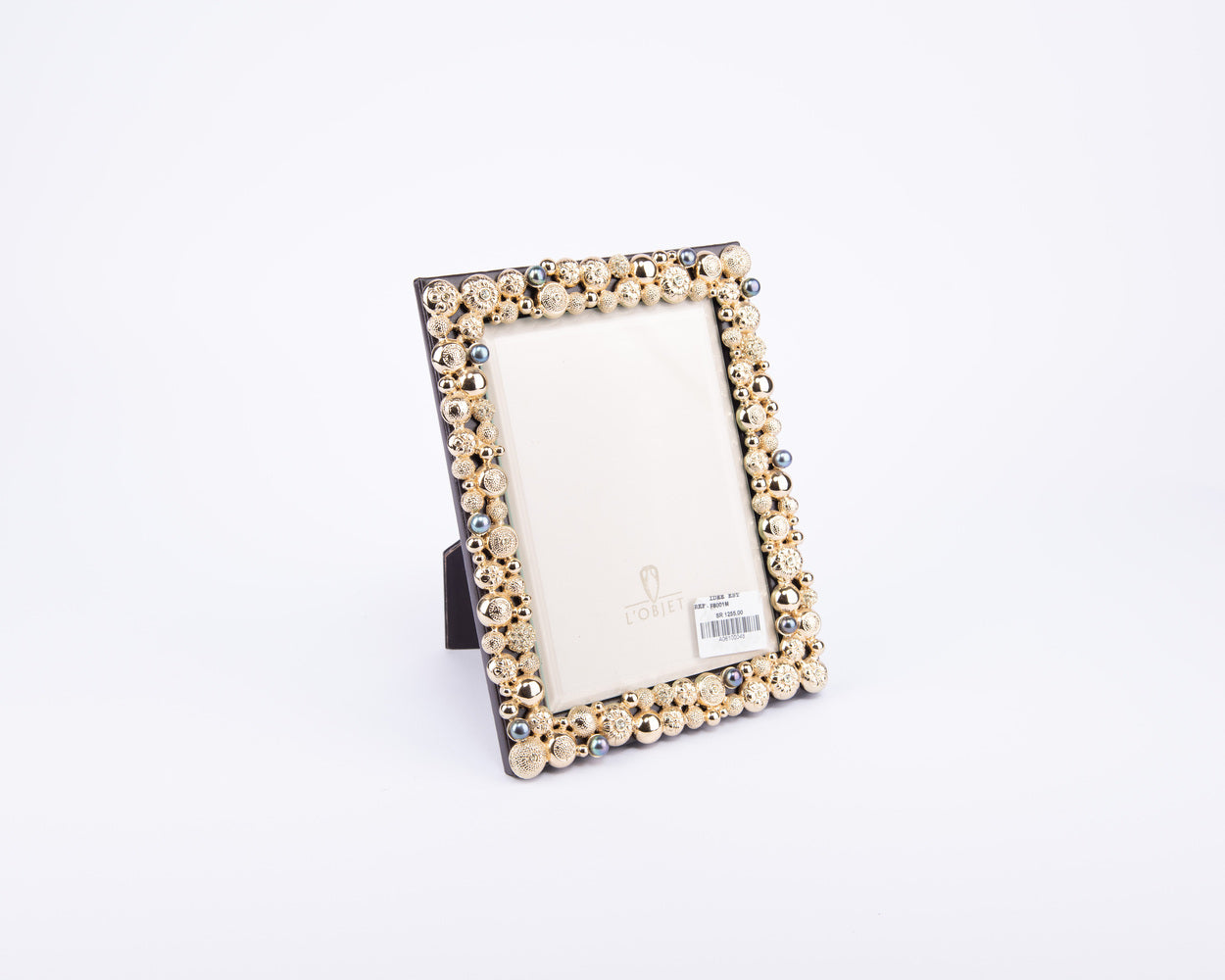 L'Objet. Leather Photo Frame Studded with Swarovski
