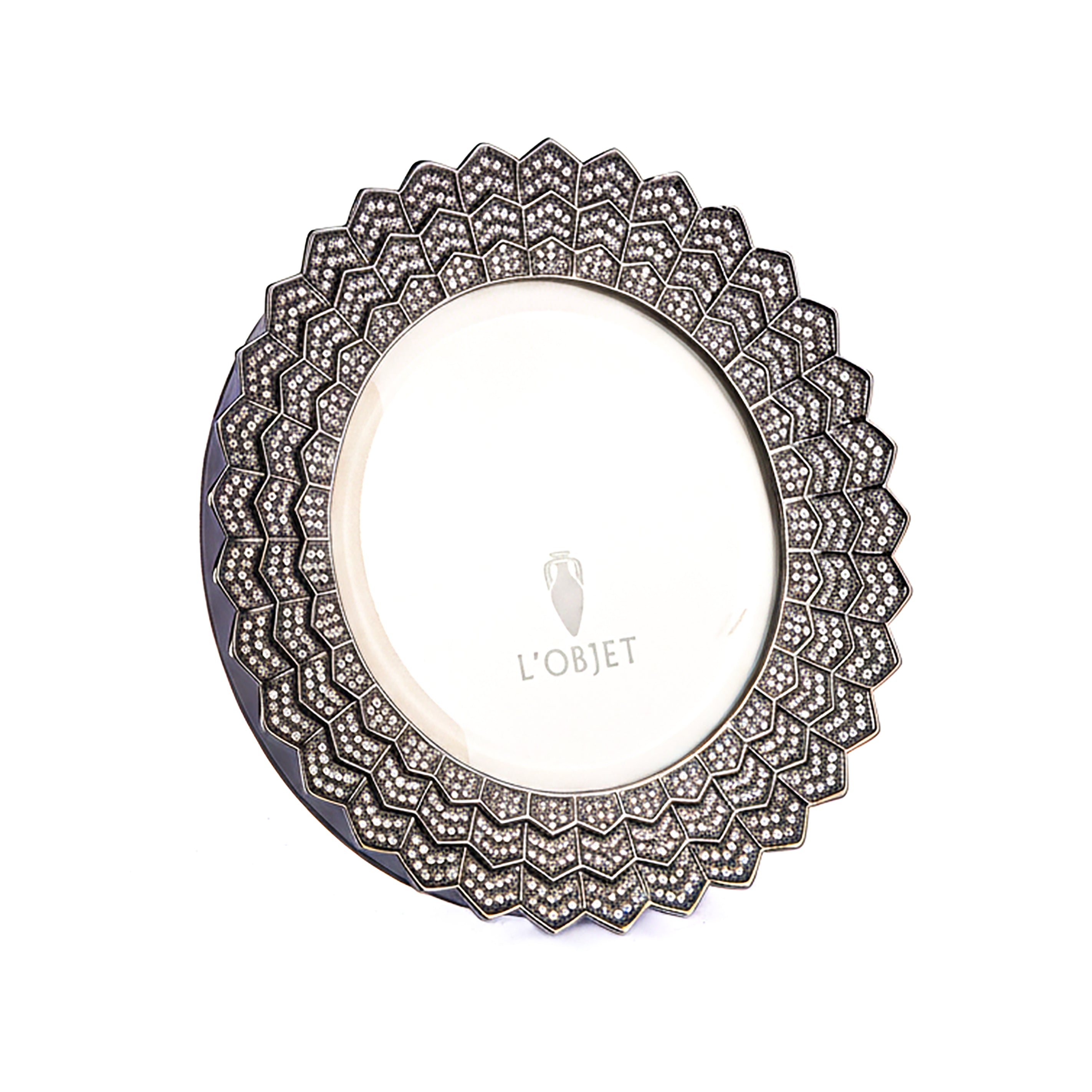 L'Objet. Deco Noir Photo Frame Studded with Swarovski