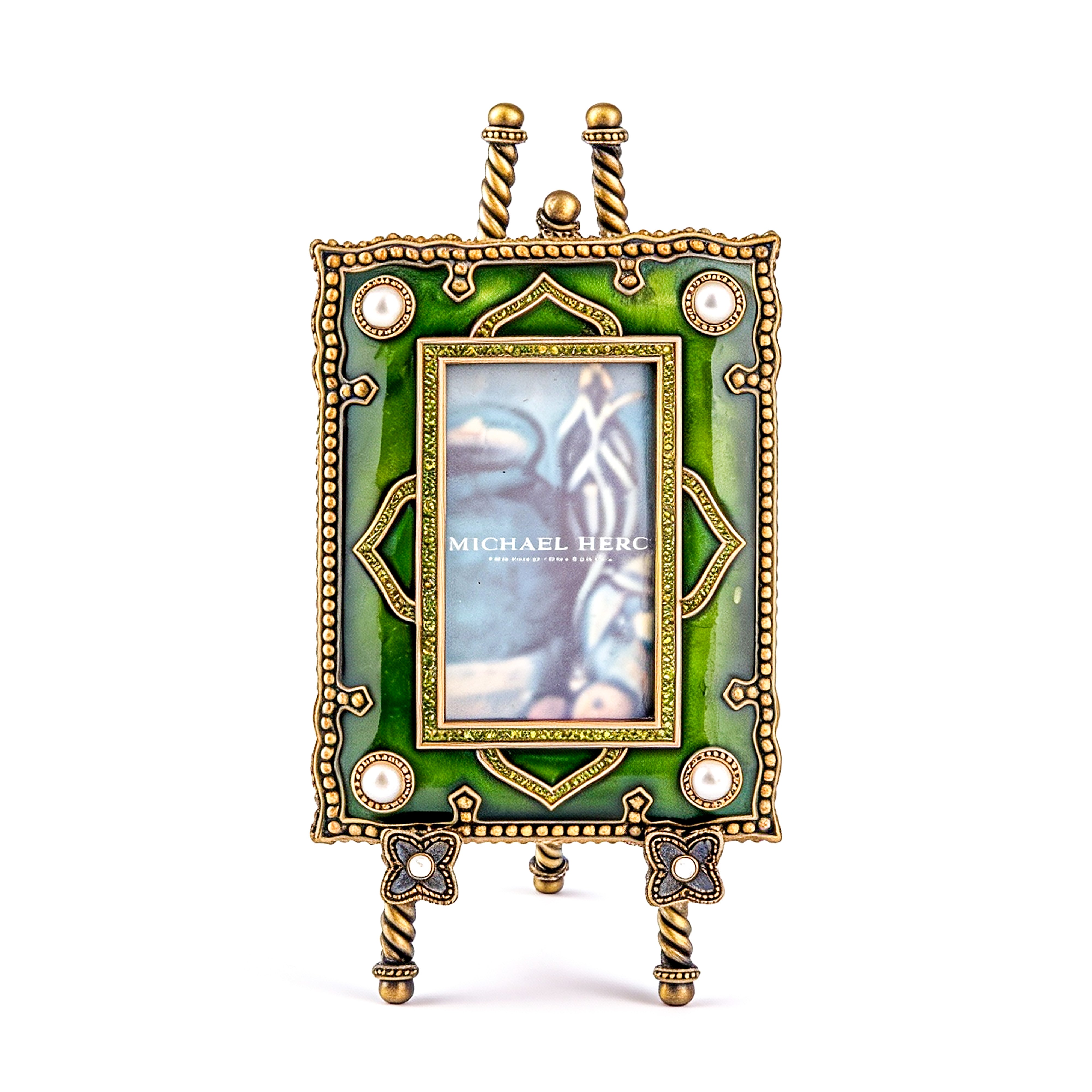 Michael Hero. Green Picture Frame with Easel. Medium Size