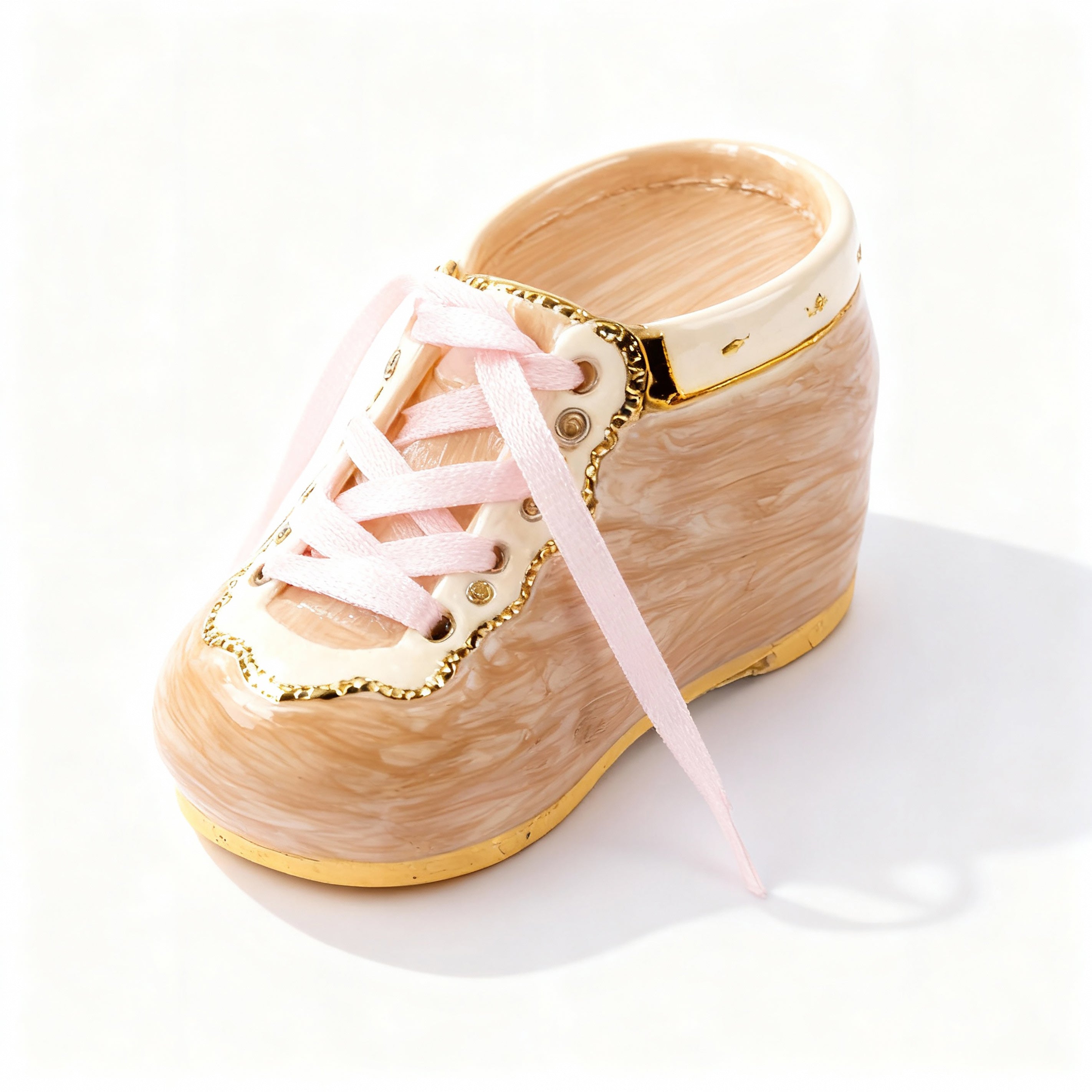 Welforth. Jewellery Box in a Baby Shoe Design. Available in Two Colours.