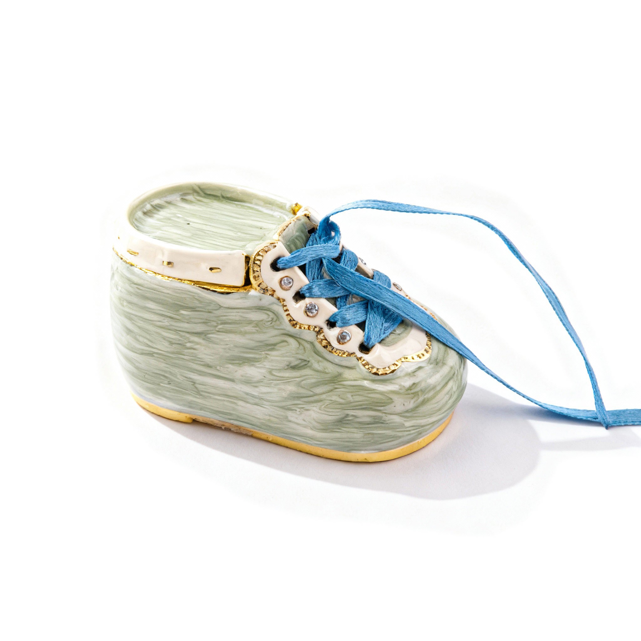 Welforth. Jewellery Box in a Baby Shoe Design. Available in Two Colours.