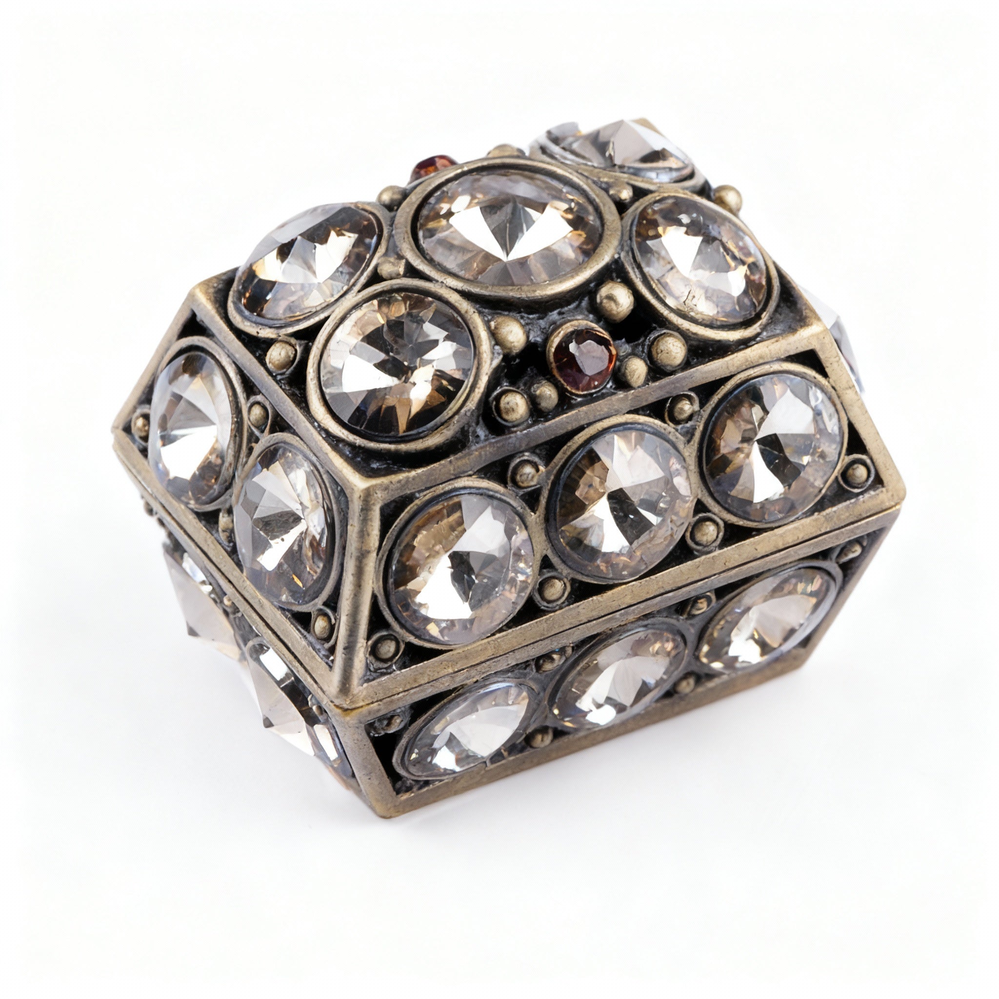 Welforth. Bronze Souvenir Box with Stones.