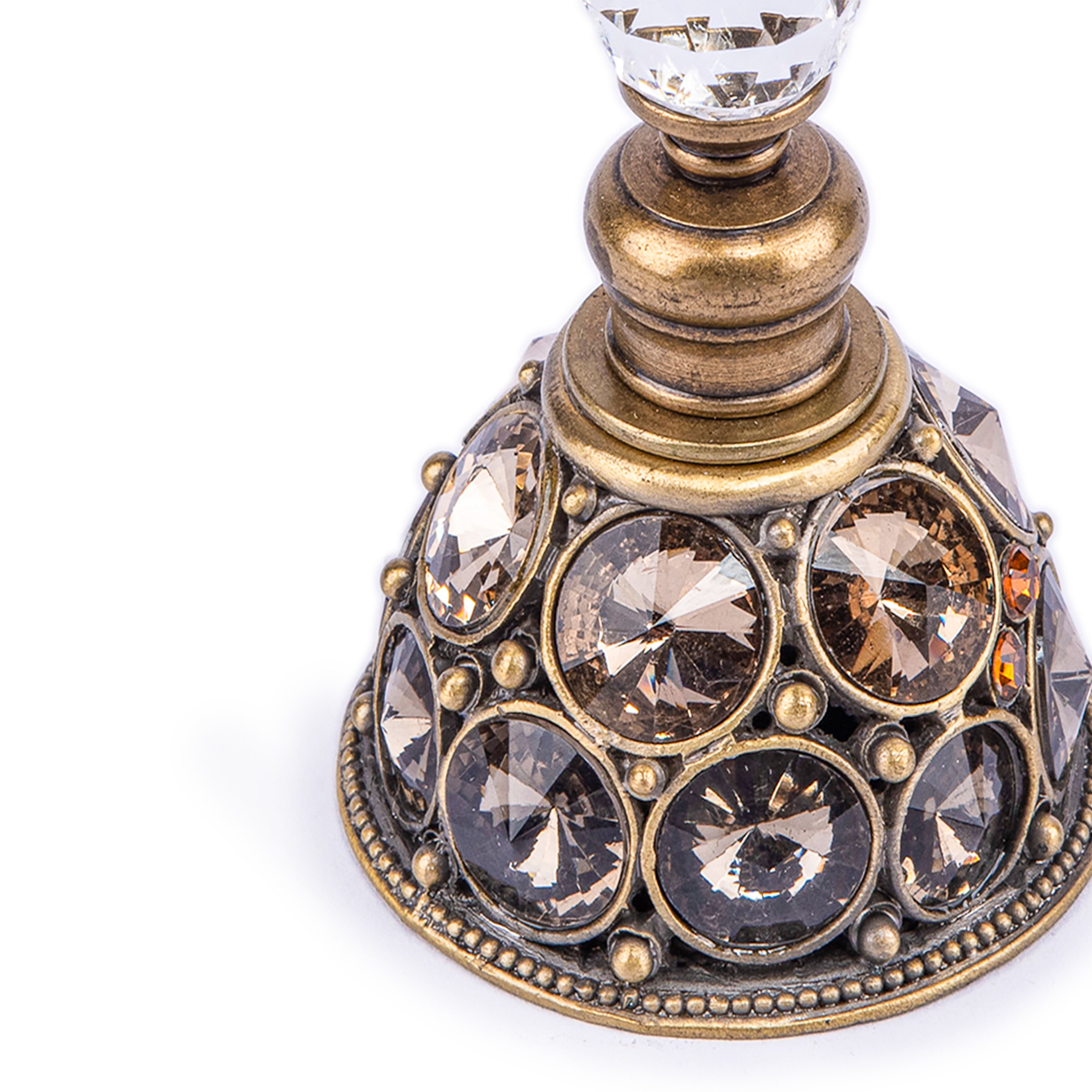 Welforth. Refillable Perfume Bottle with Stones & Round Base. 5 ML