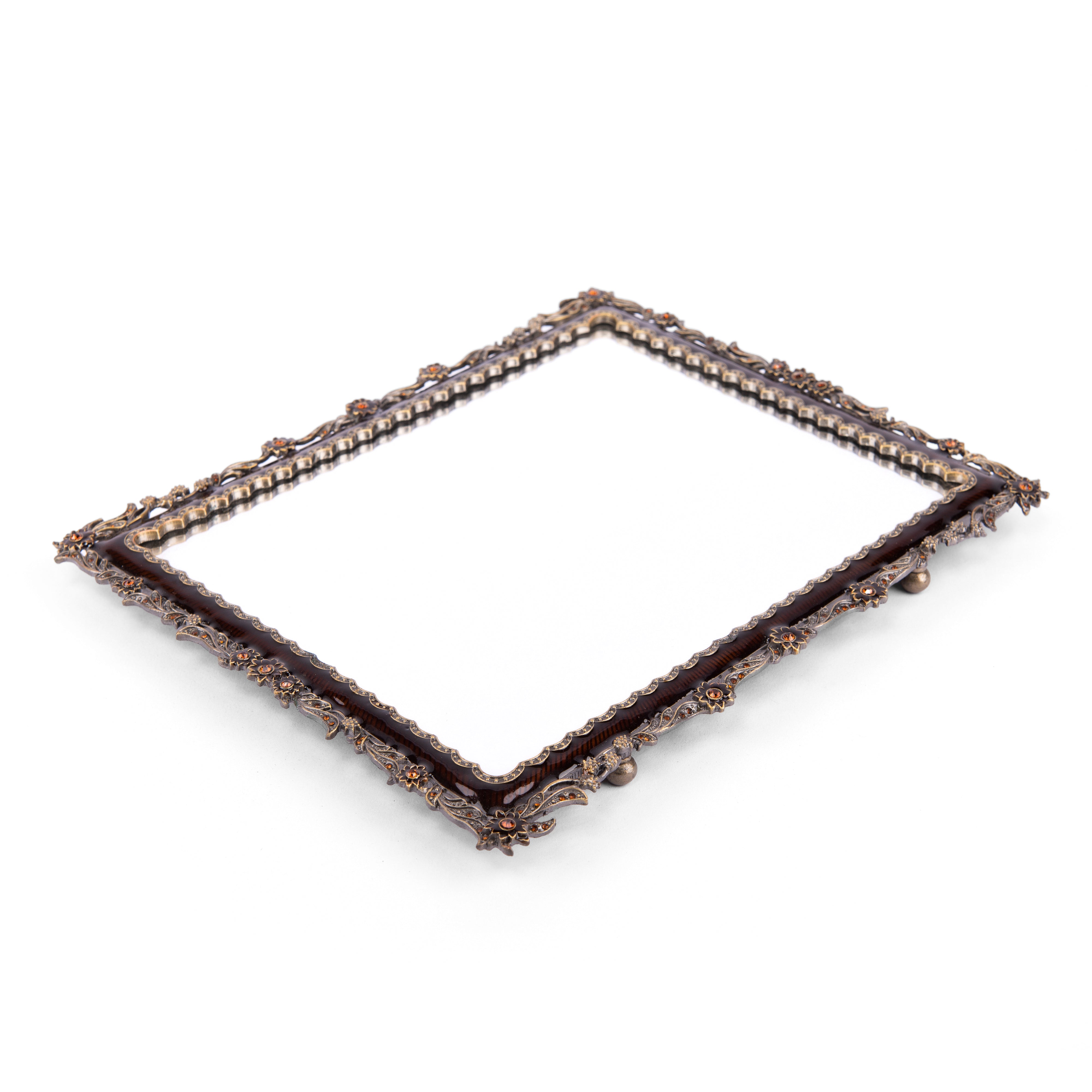 Welforth. Bronze Vanity Tray with Stones in Rectangular Shape