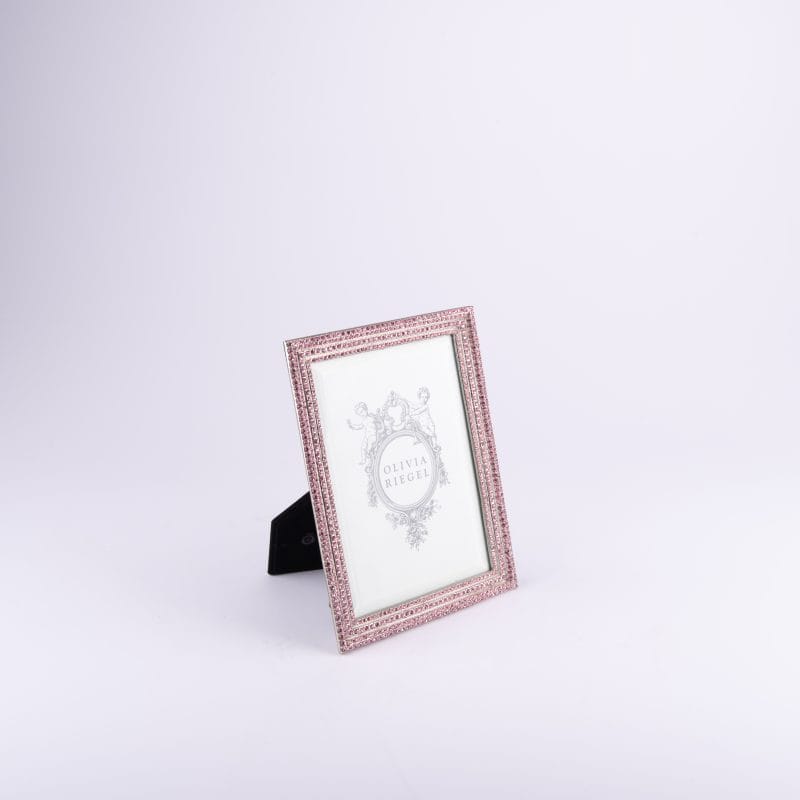 إطار صور وردي مرصع بكريستال سواروفسكي من أوليفيا ريجل. متوسط الحجم.