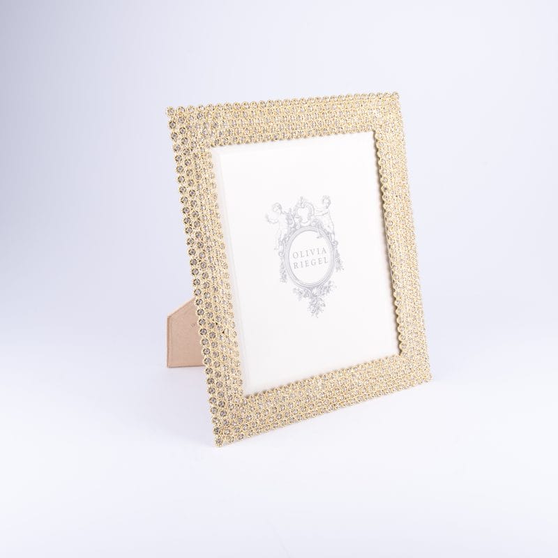 إطار صور ذهبي مرصع بكريستال سواروفسكي من أوليفيا ريجل. كبير الحجم.