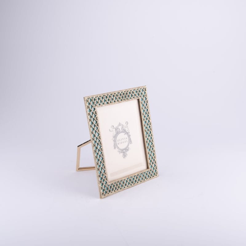 Olivia Riegel. Gold & Blue Picture Frame. Medium Size