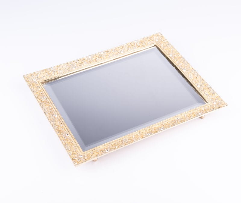 Olivia Riegel. Gold Windsor Tray Studded with Swarovski. Large Size