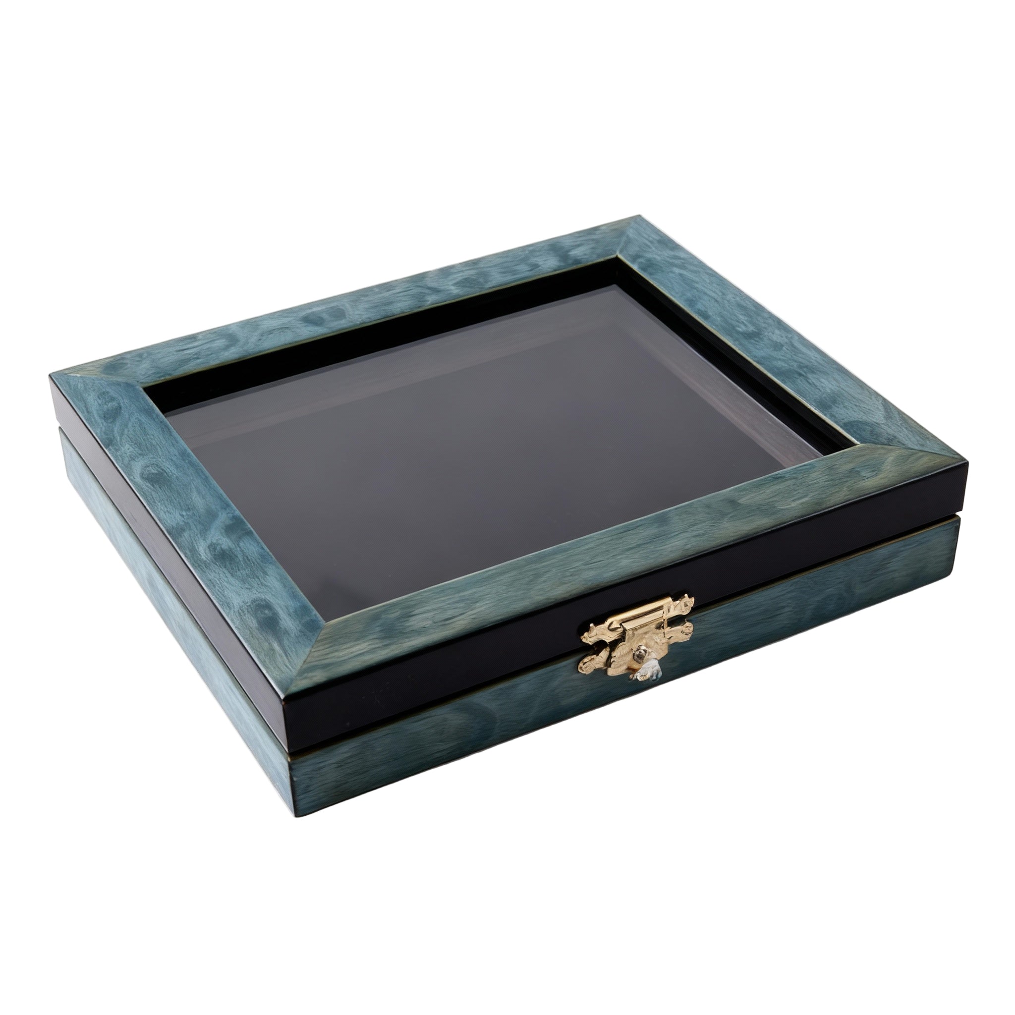 F.G. Frames. Green Wooden Box With Lock.