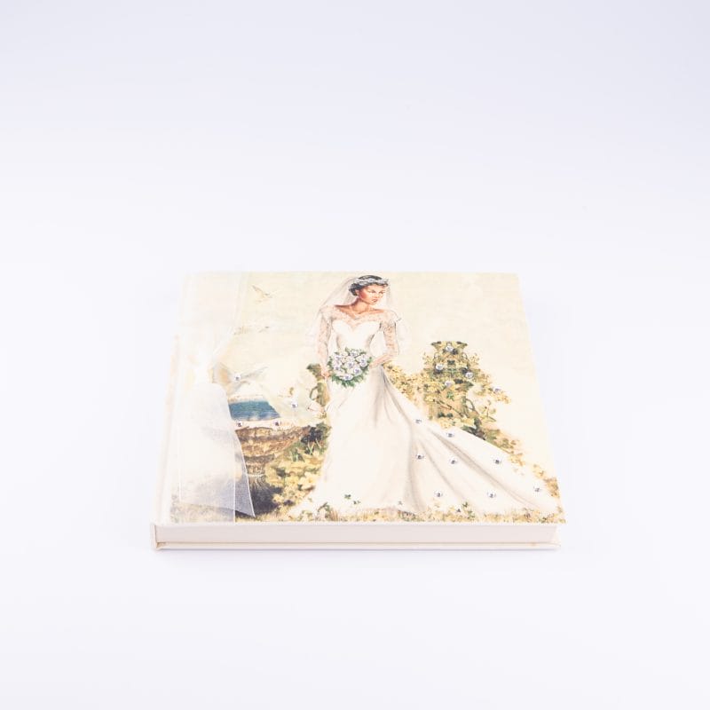 Terra Tradition. Bride Guest Book with Swarovski Crystals & Ribbon
