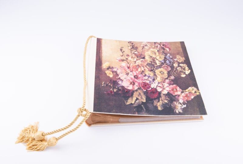 Terra Tradition. Linen Photo Album with Floral Designs & Swarovski Crystals