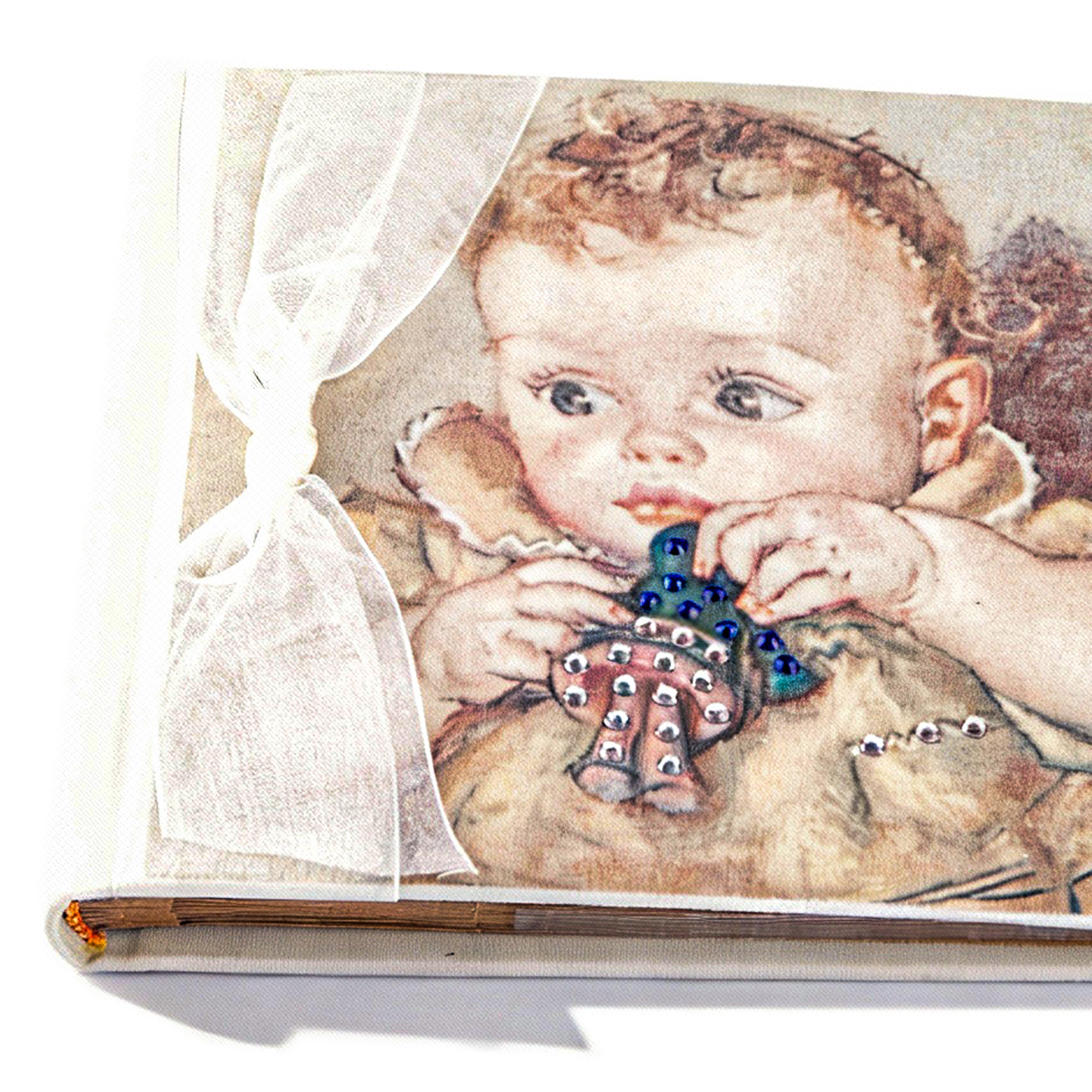 Terra Tradition. Baby Photo Album with Blue & Swarovski