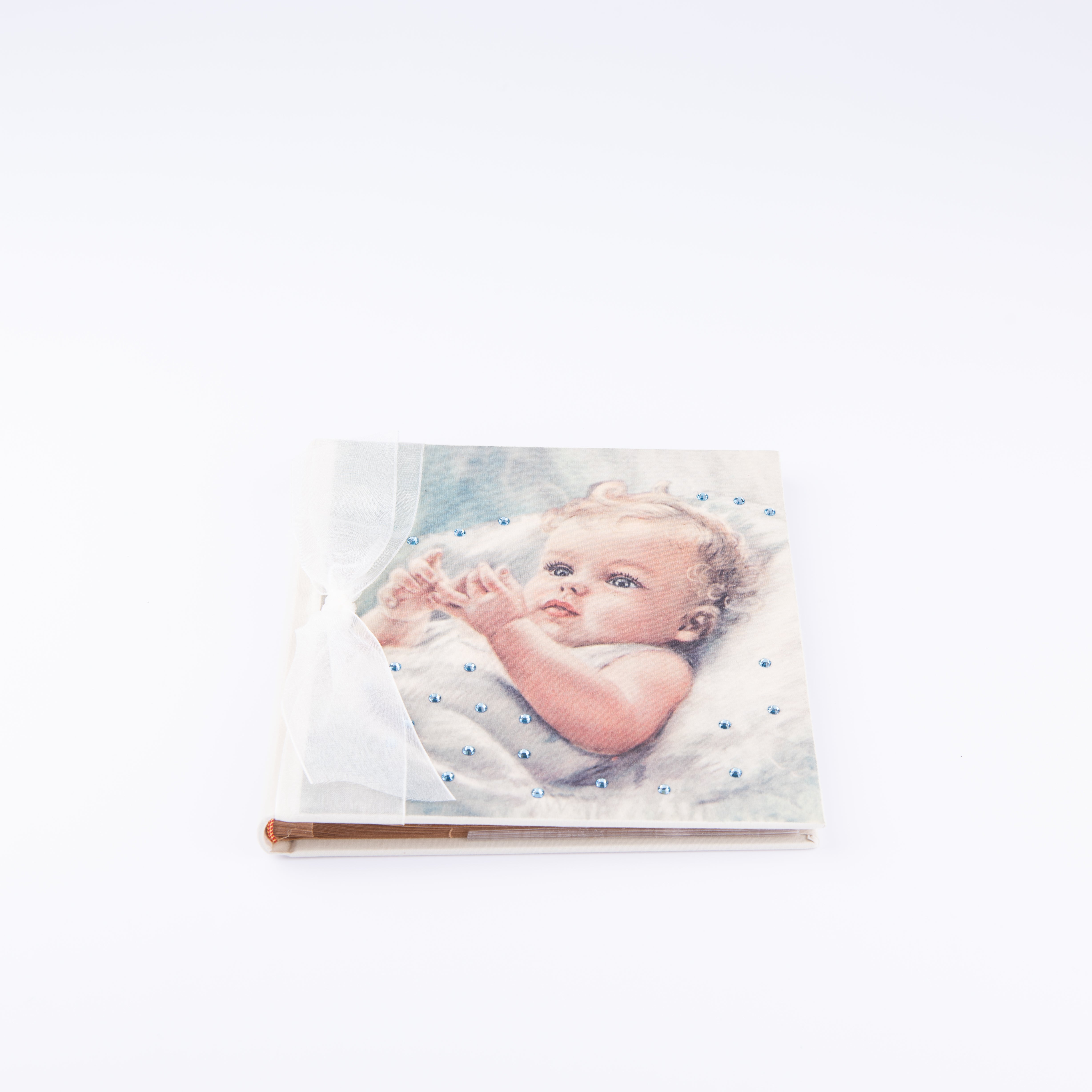 Terra Tradition. Baby Photo Album with Blue Swarovski Crystals
