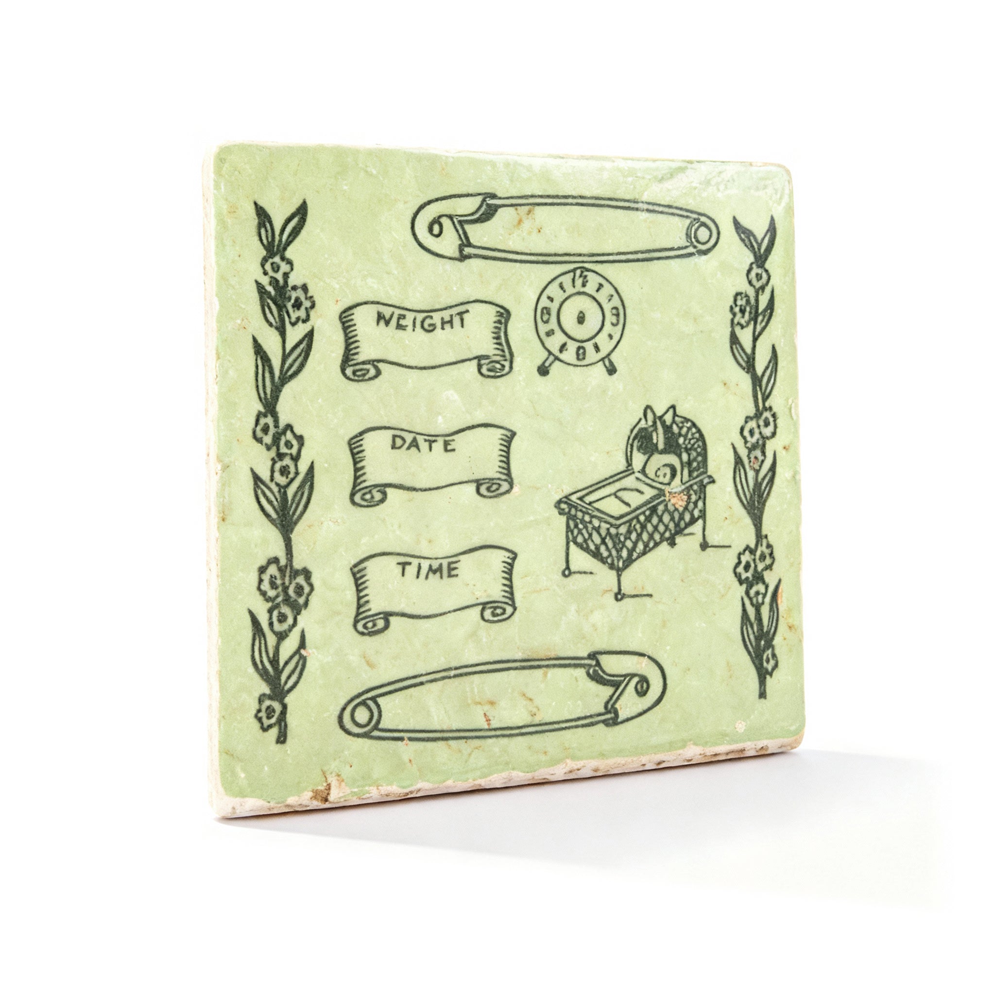 Studio Vertu. Baby Birth Tile from Natural Stone. Medium Size