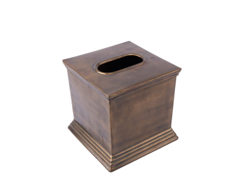 علبة مناديل نحاسية عتيقة من بيرادايم تريندز. متوسطة الحجم.