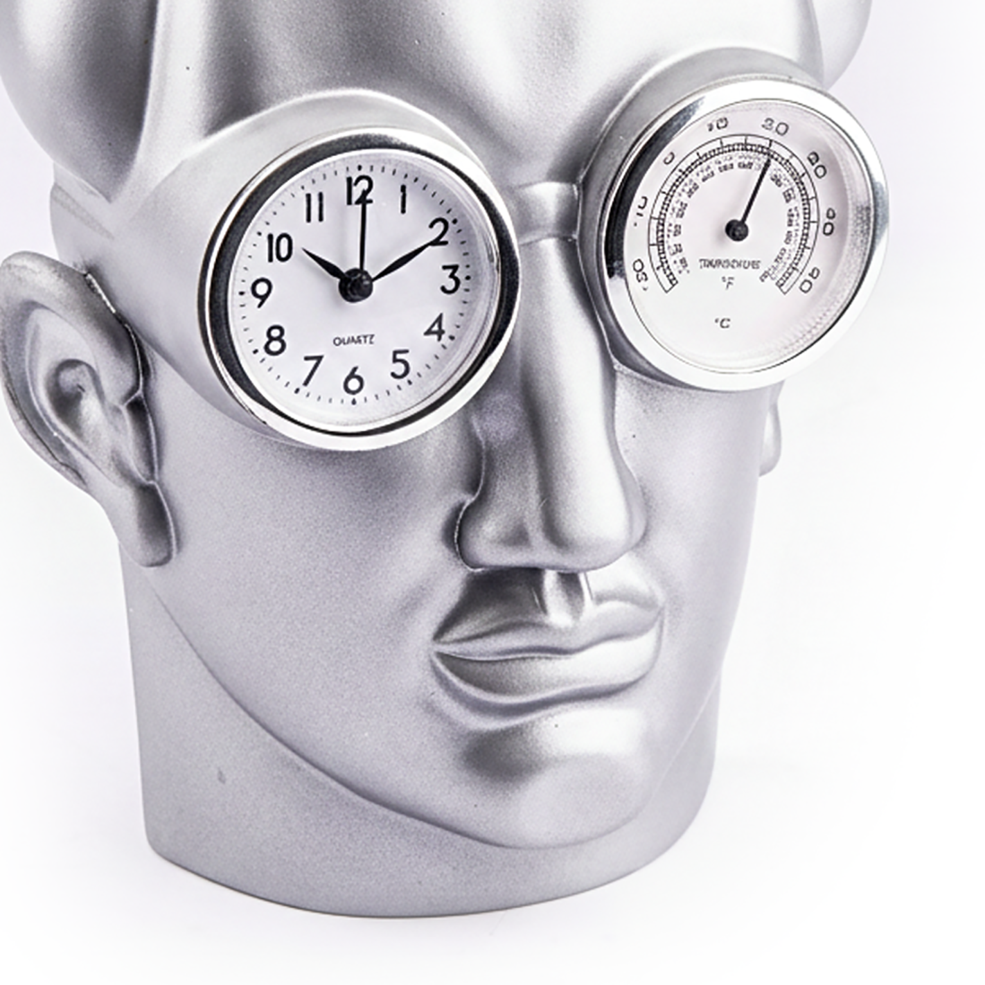 The Merchant Source. Modern Art Face Clock and Thermometer