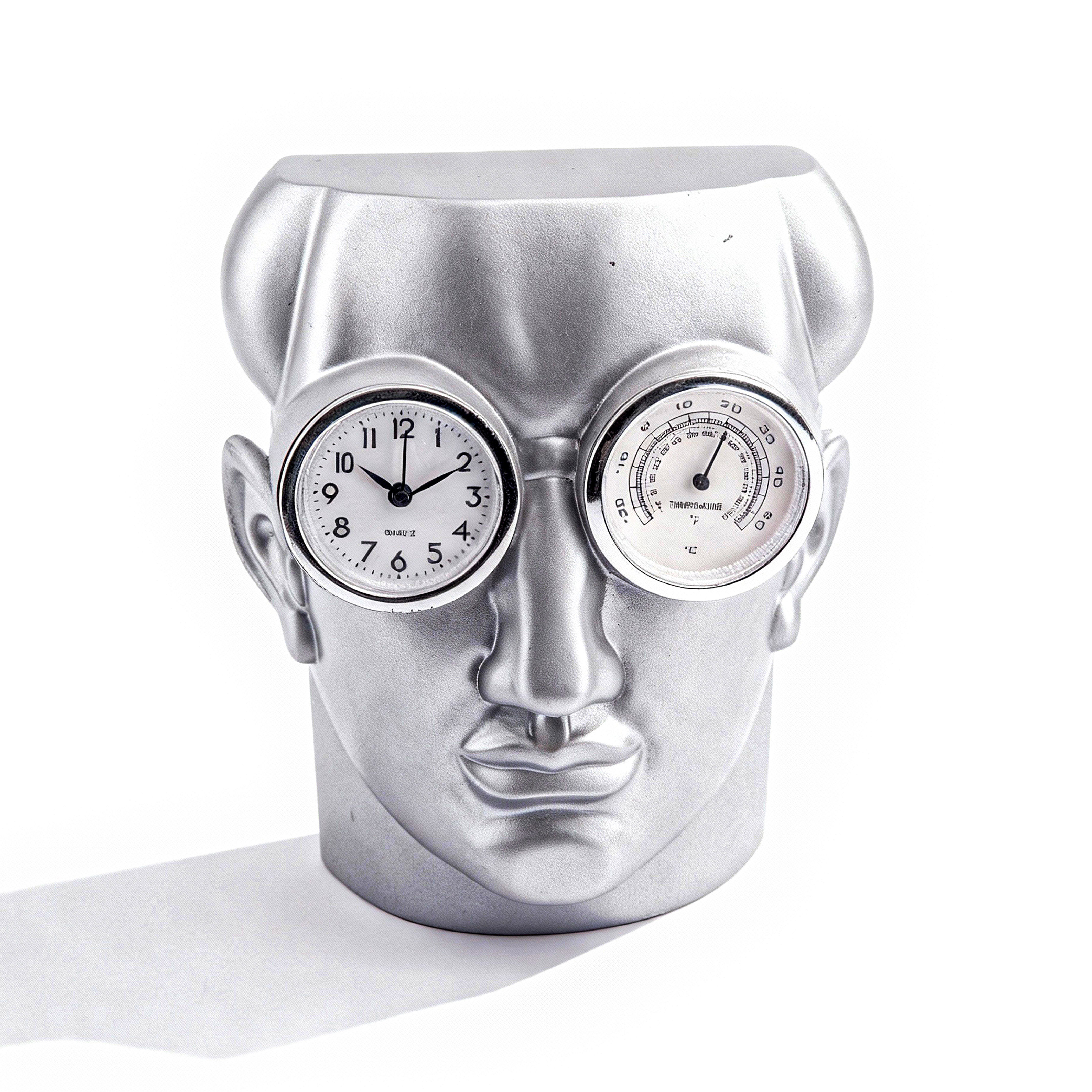 The Merchant Source. Modern Art Face Clock and Thermometer