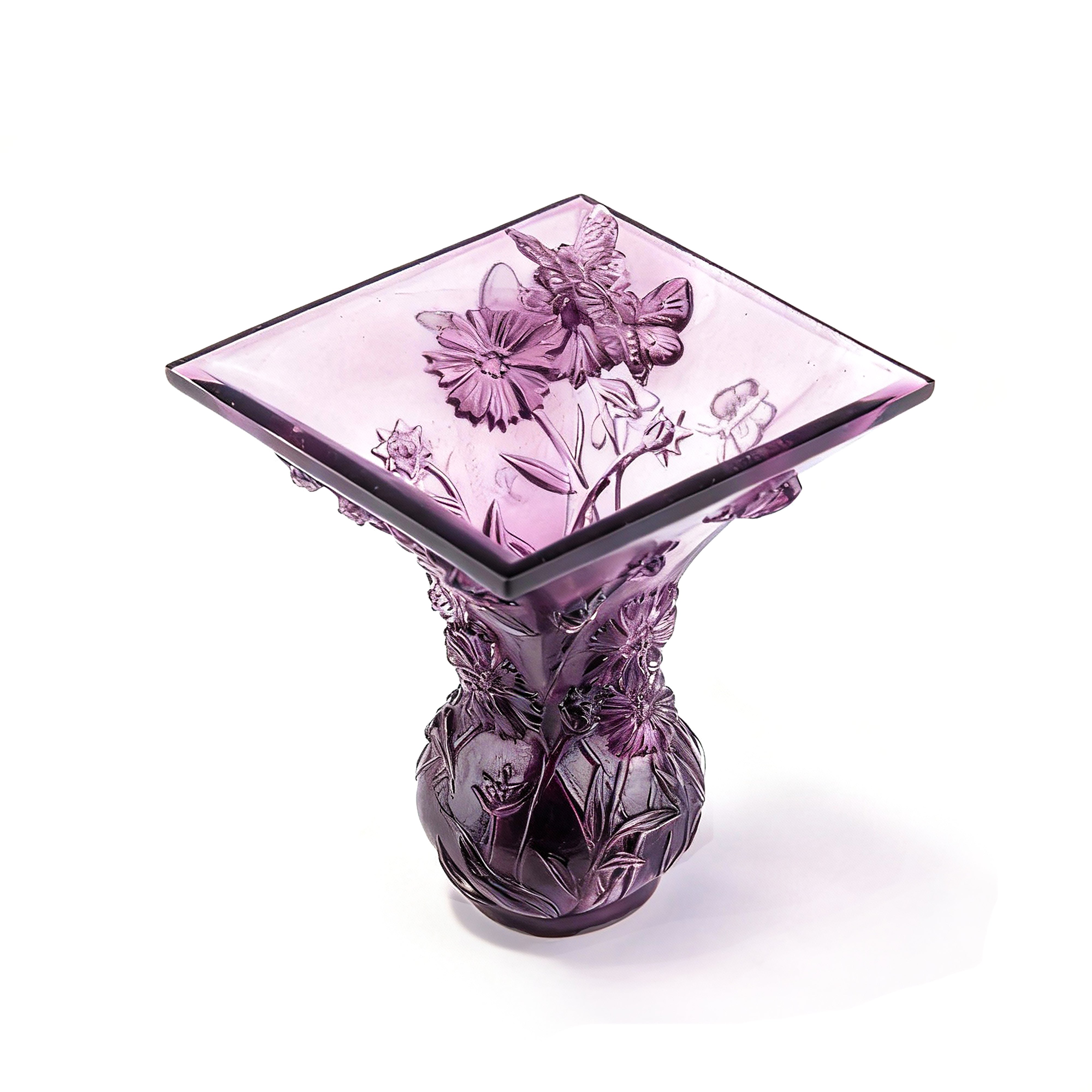 Liuligongfang Glass. Purple Crystal Figurine. Small Size