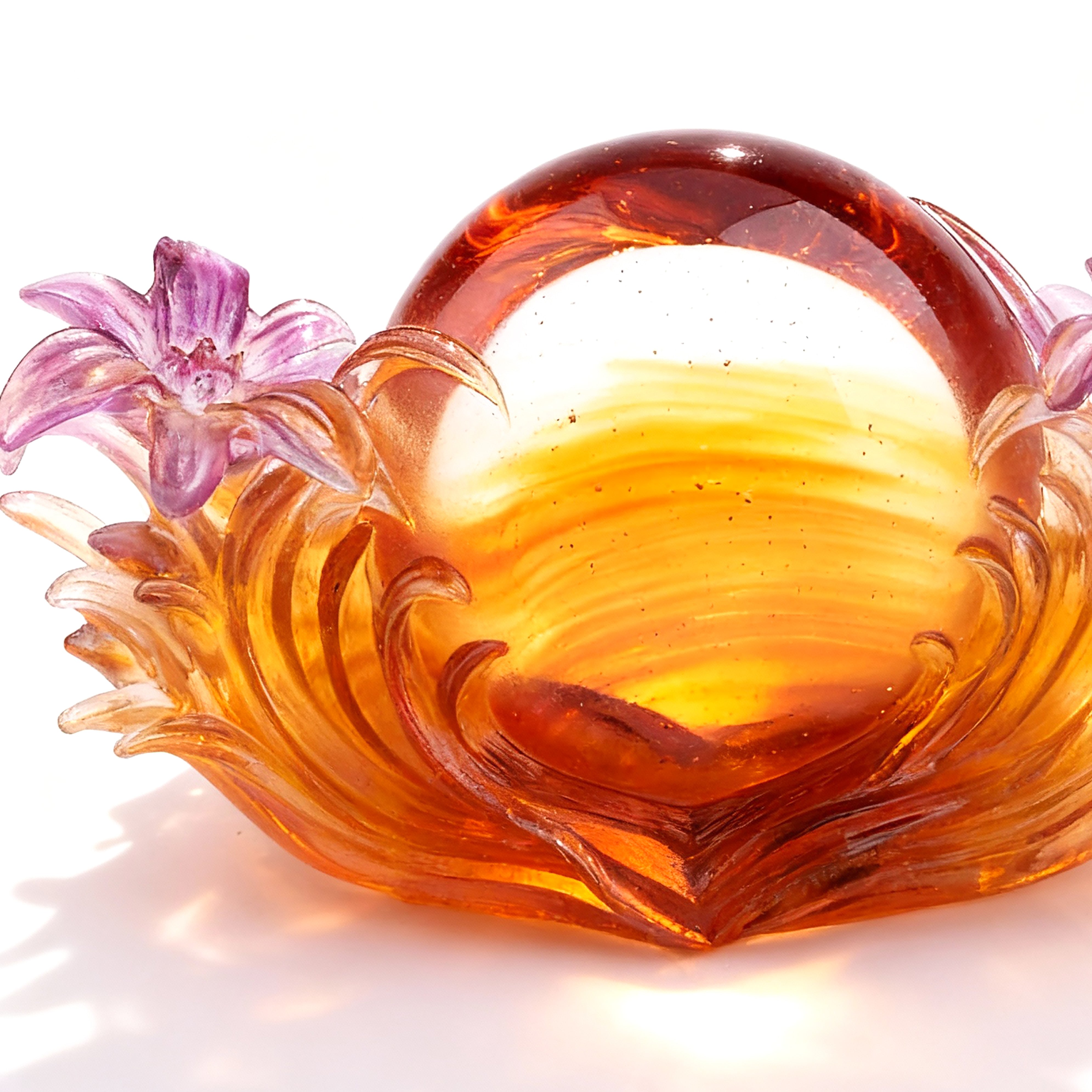 Liuligongfang Glass. Amber Crystal Figurine. Small Size