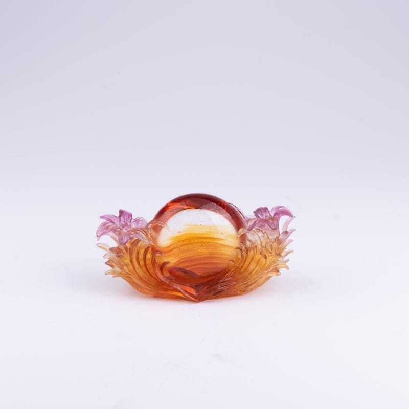 Liuligongfang Glass. Amber Crystal Figurine. Small Size